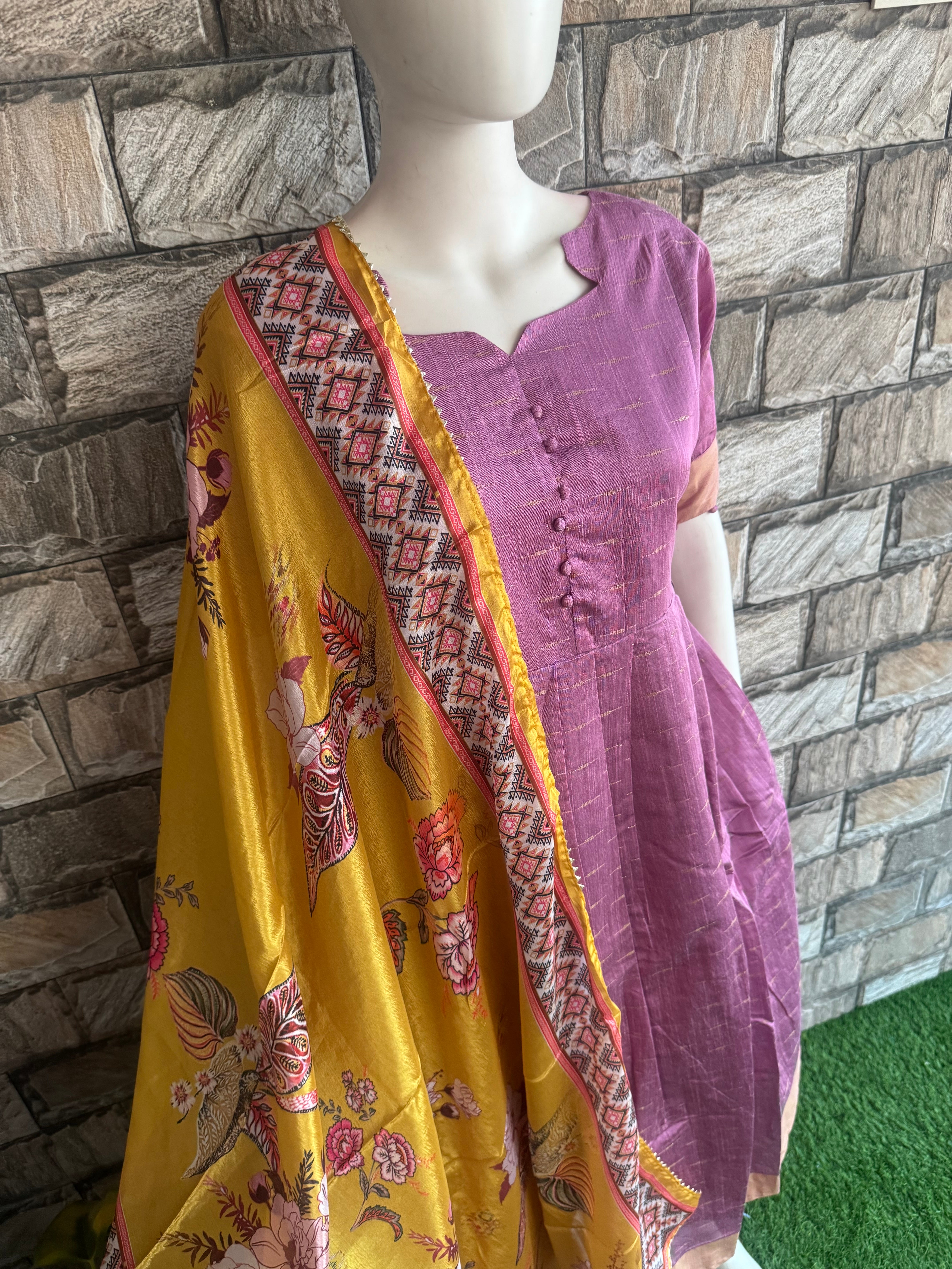 Chinnon yellow dupatta