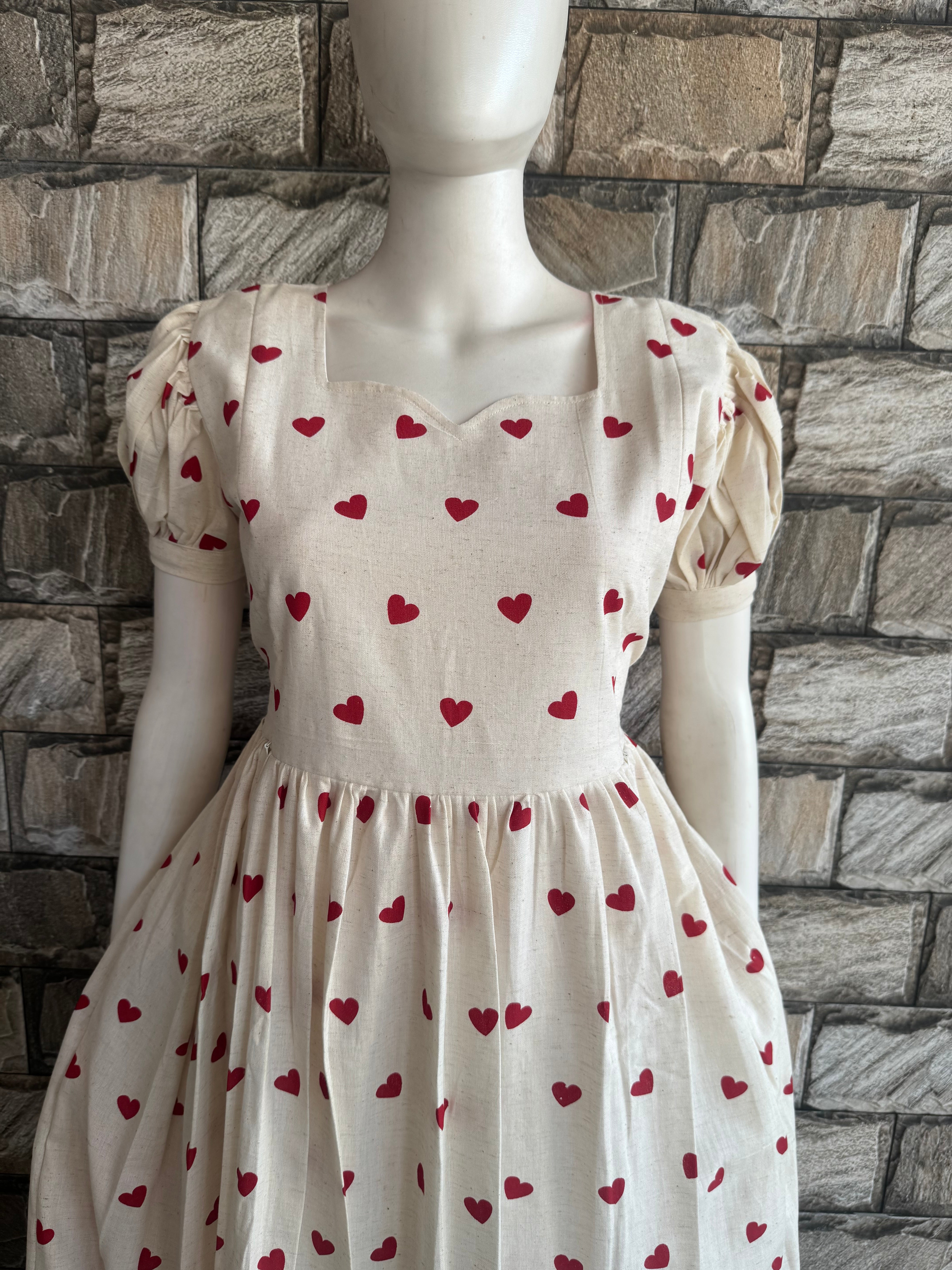 White Heart Flex Cotton Maternity Maxi