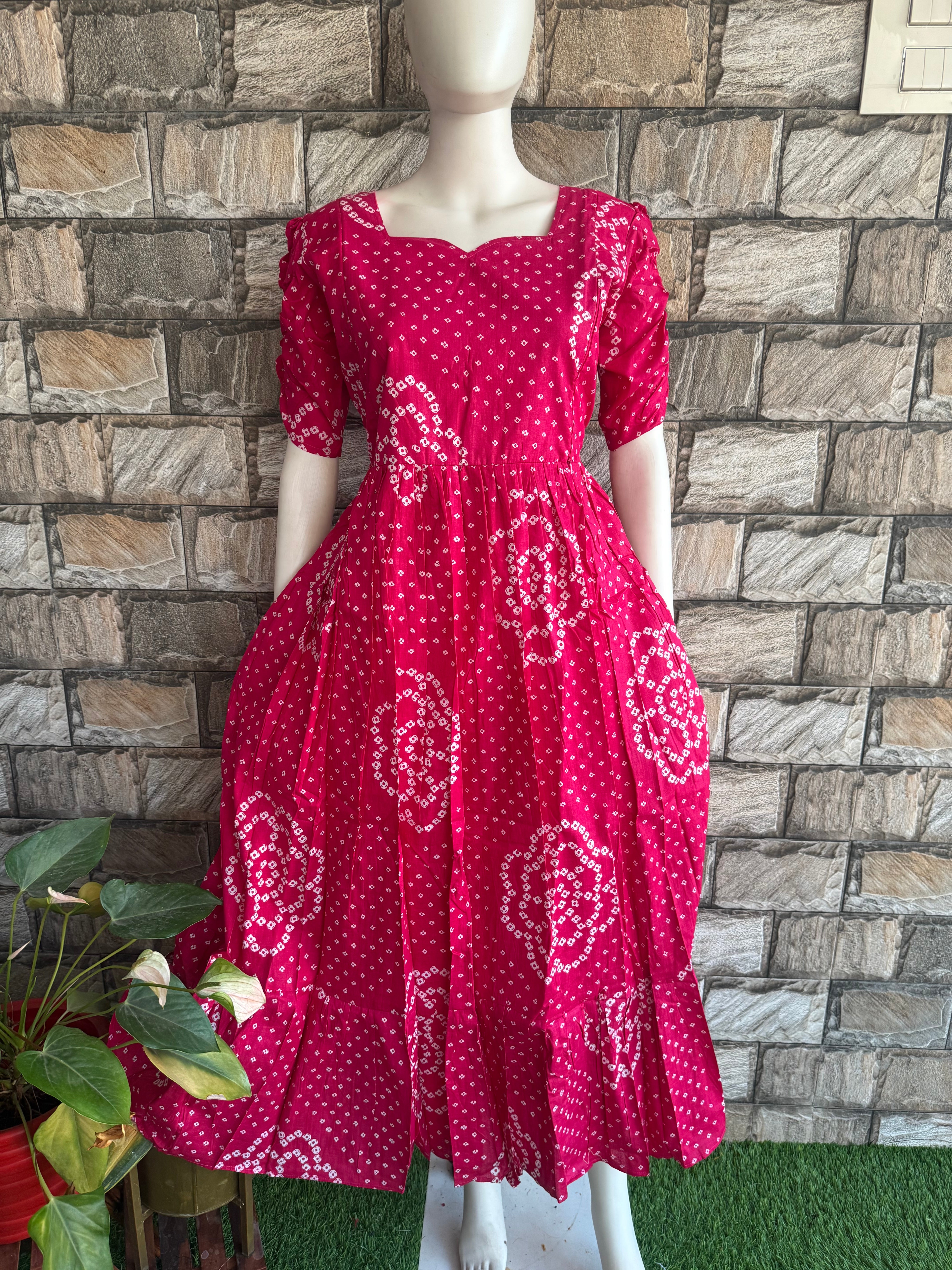 Rani Pink Bhandhini Maternity Maxi