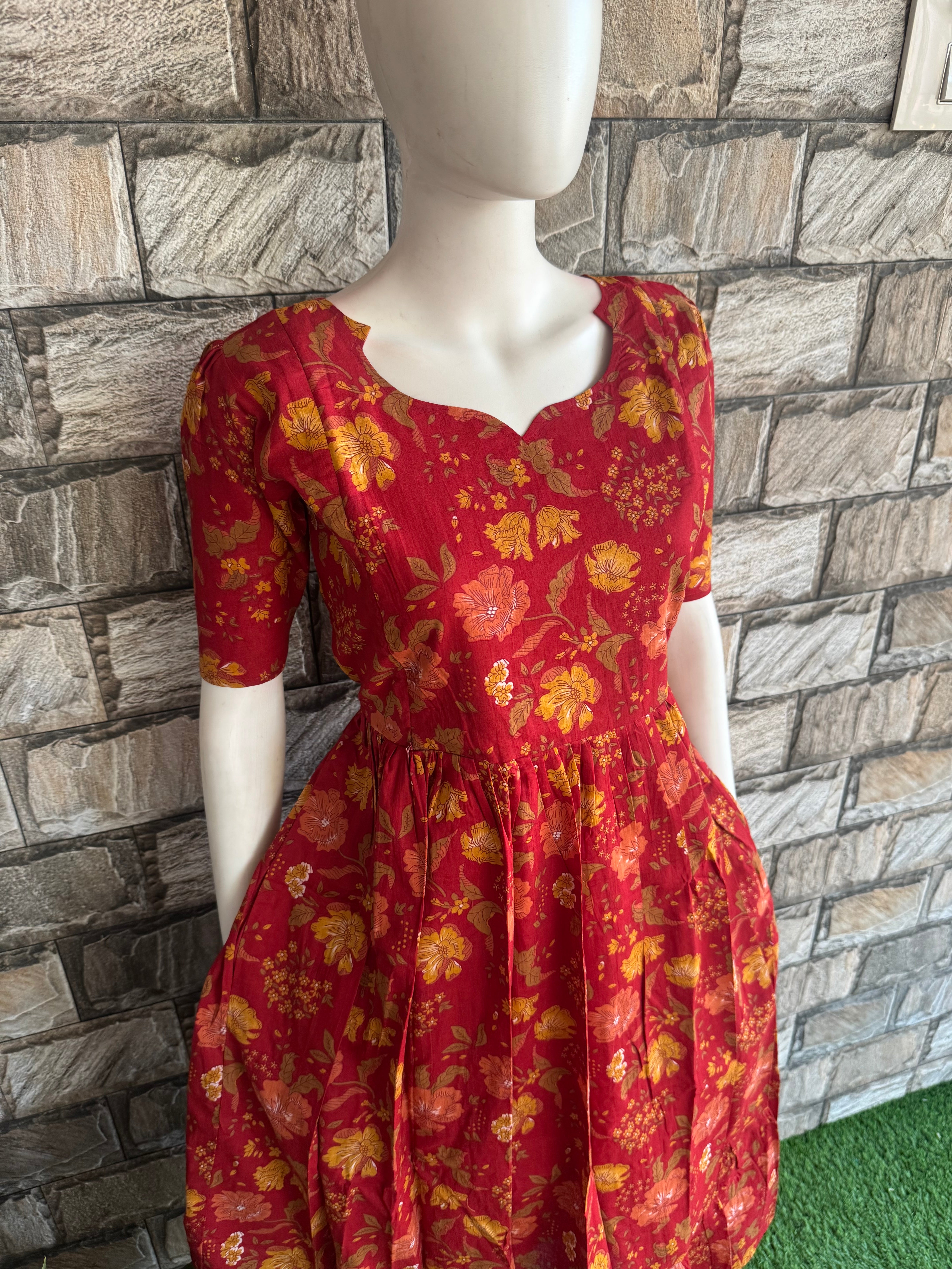 Pale Maroon mul soft cotton Maternity Maxi