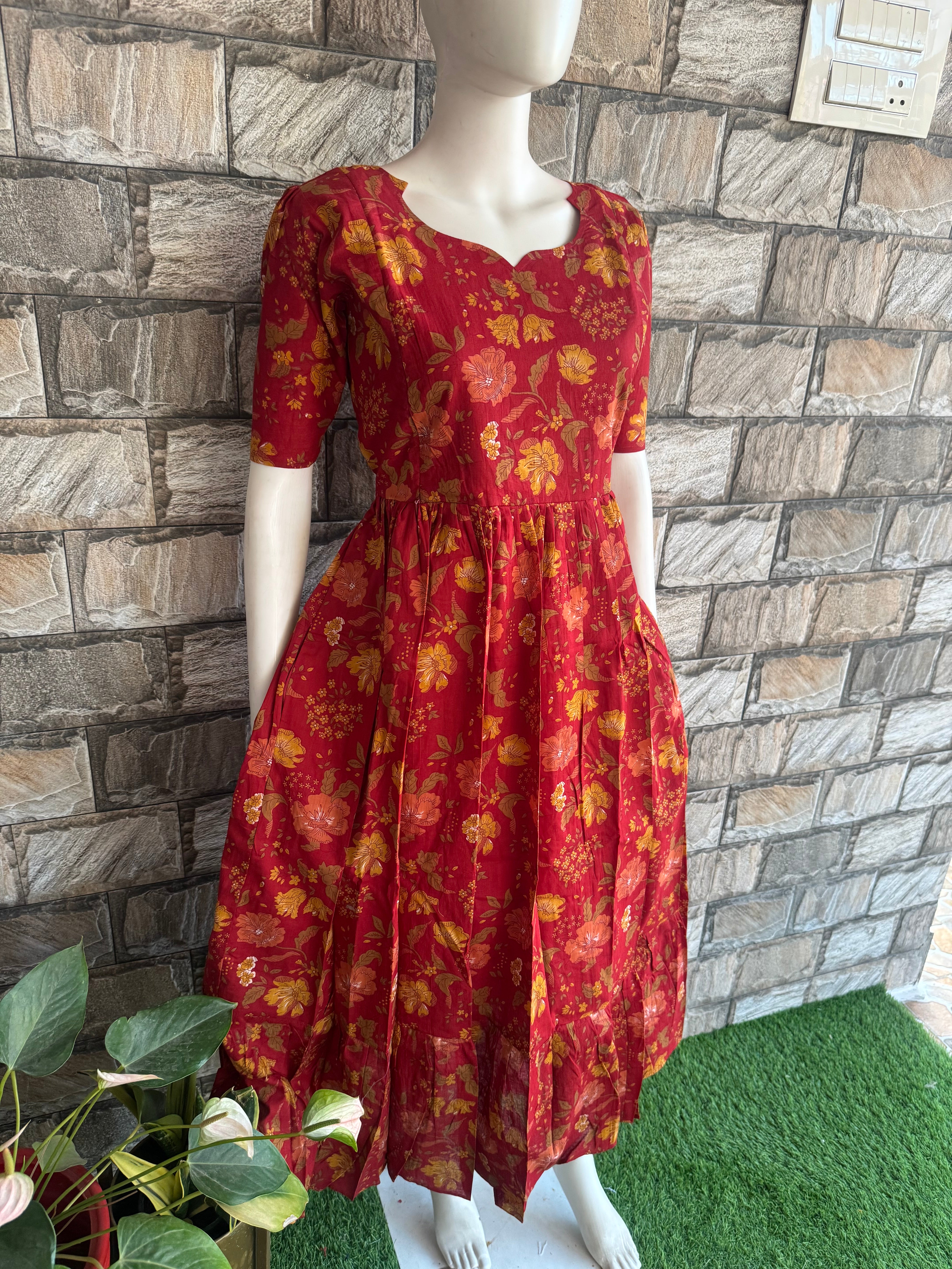 Pale Maroon mul soft cotton Maternity Maxi