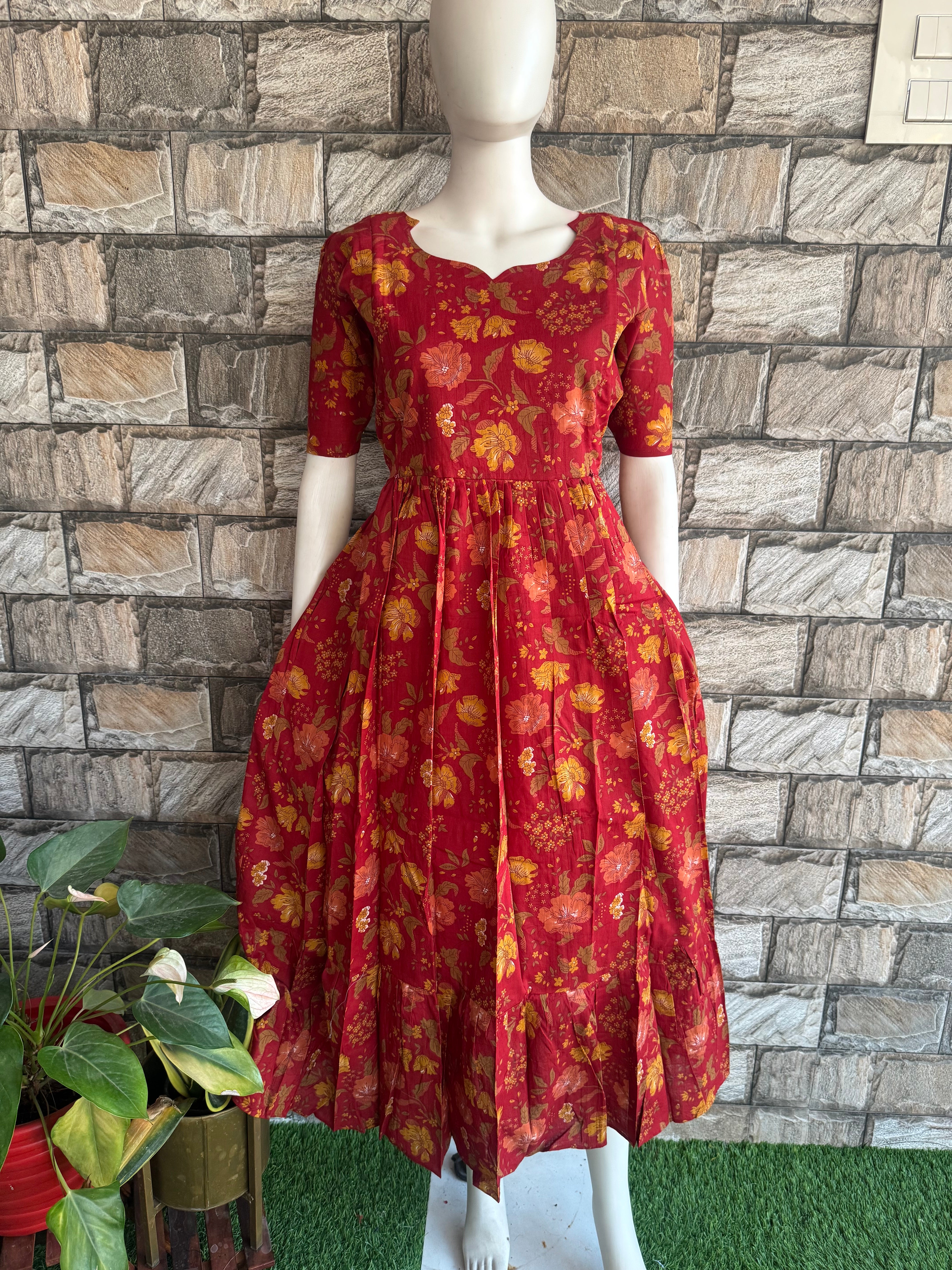 Pale Maroon mul soft cotton Maternity Maxi