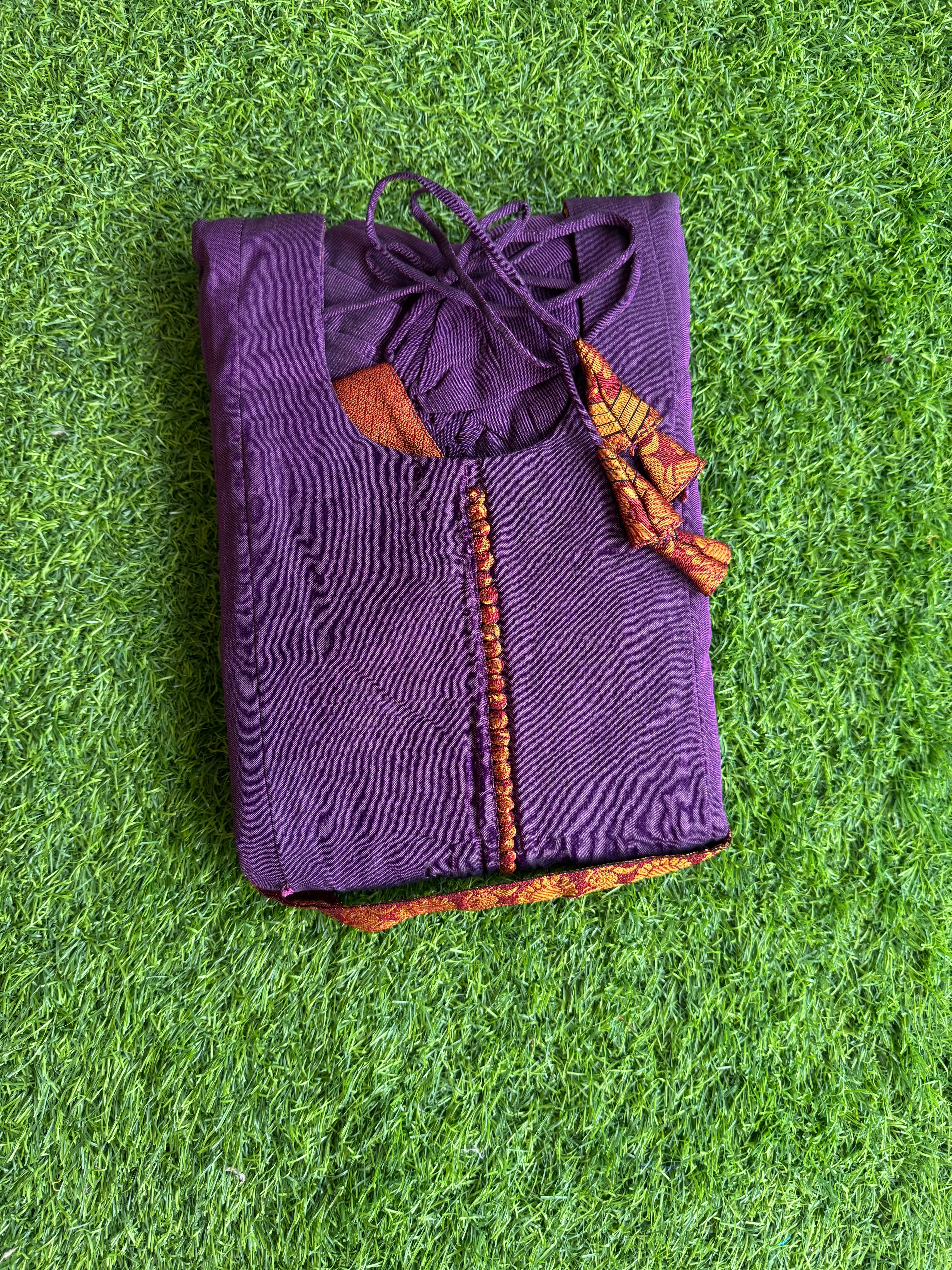 Purple border cotton maxi