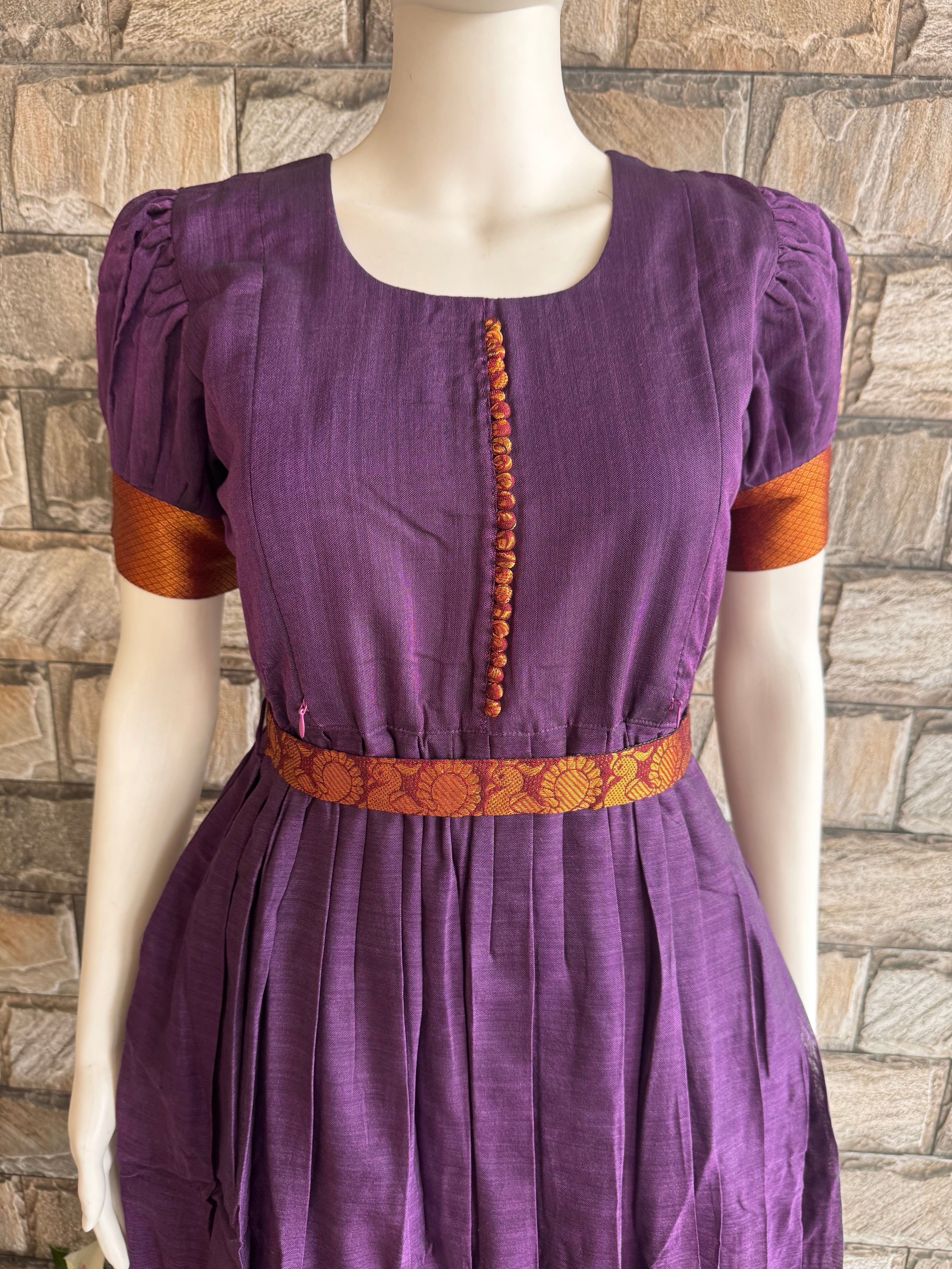 Purple border cotton maxi
