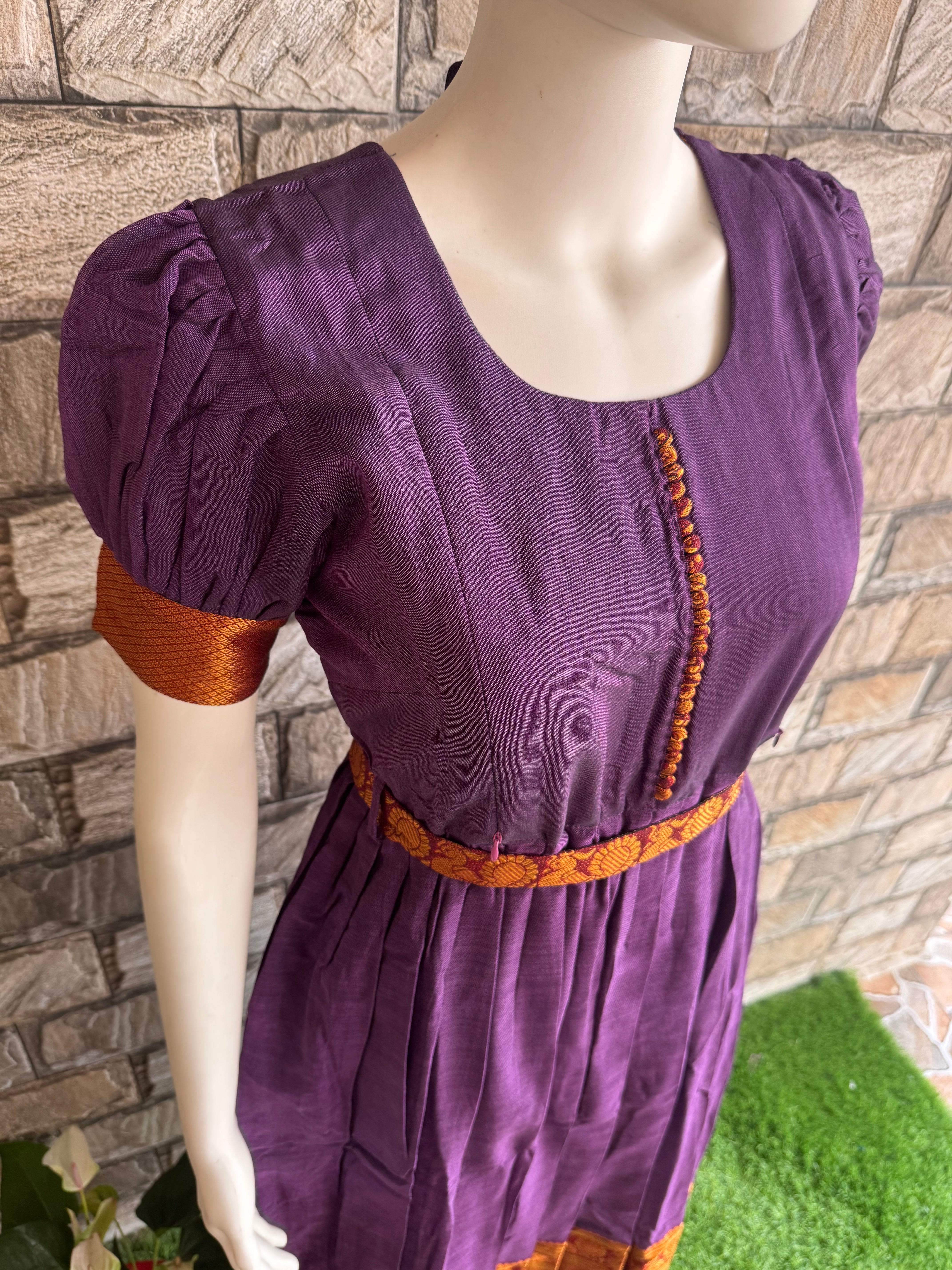 Purple border cotton maxi