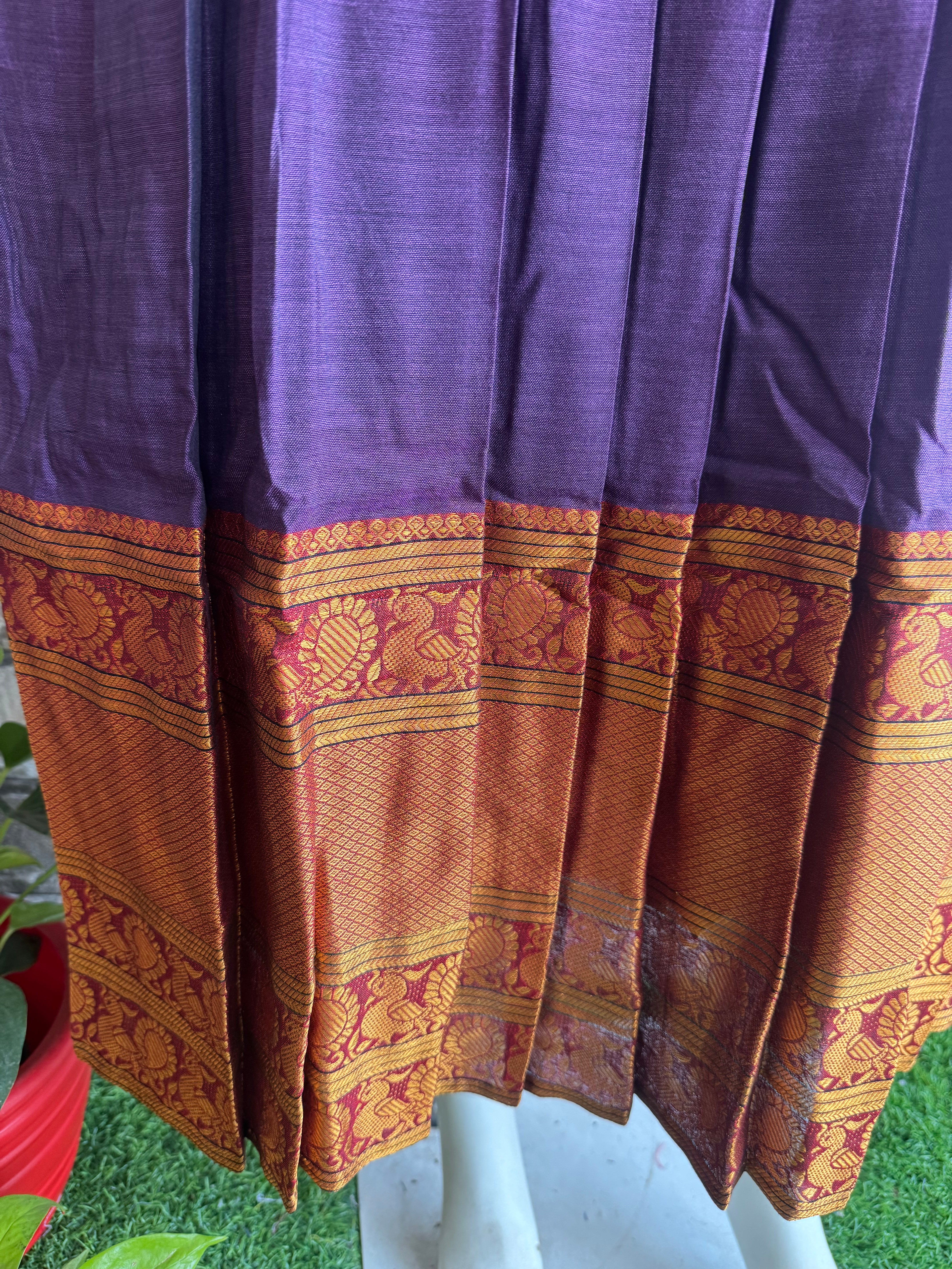 Purple border cotton maxi