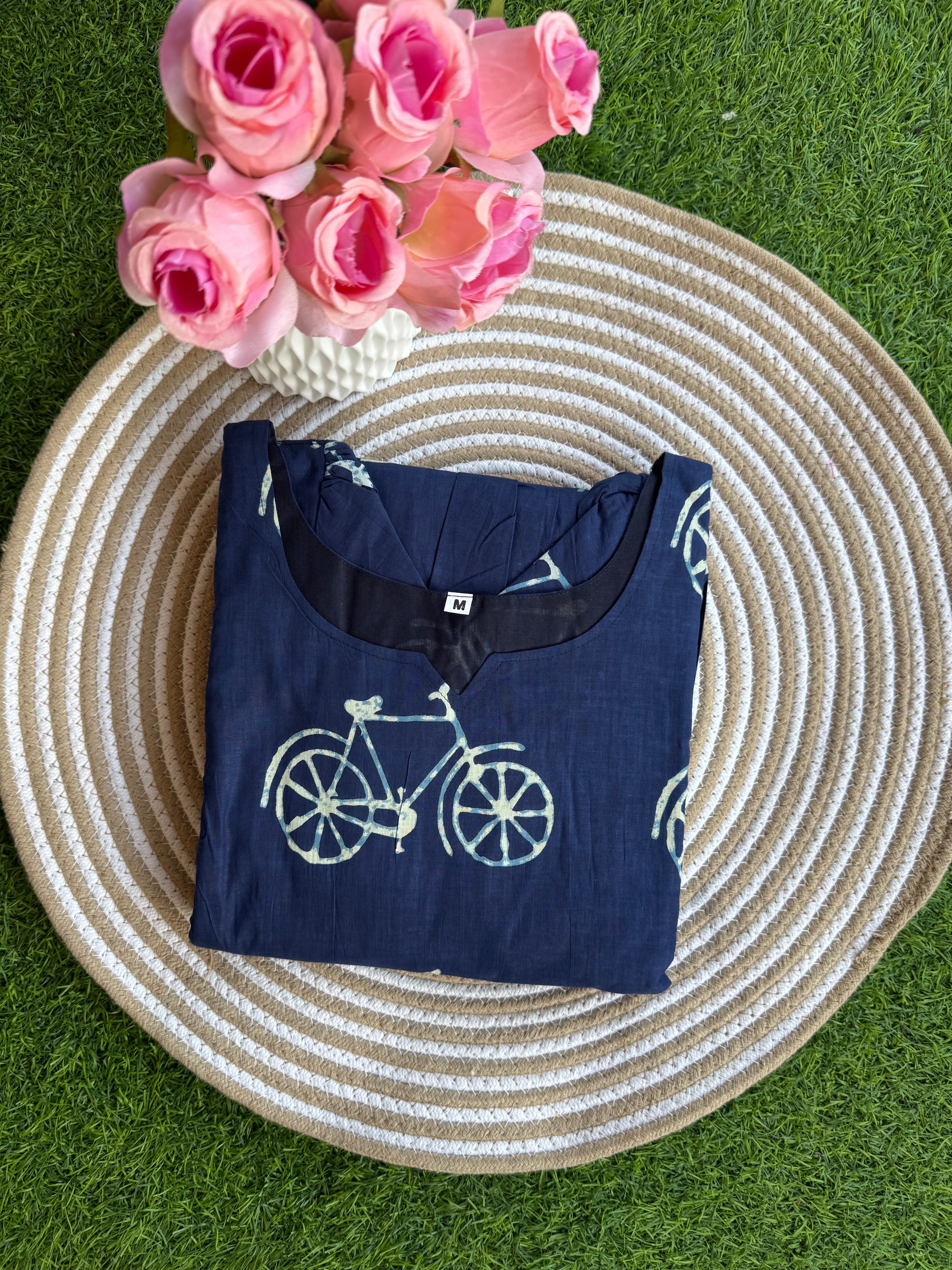 Indigo Soft Cotton Maternity Maxi