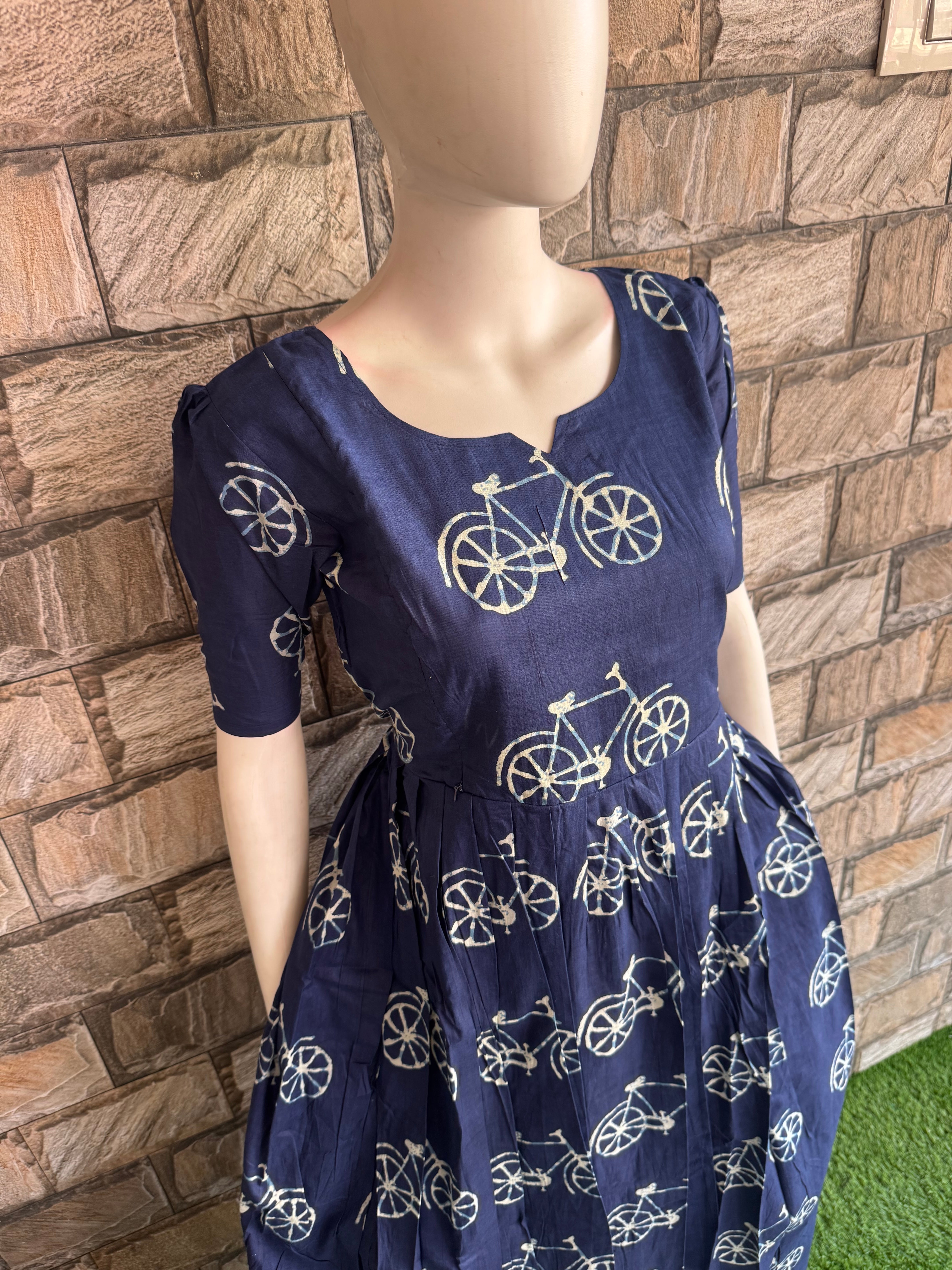 Indigo Soft Cotton Maternity Maxi