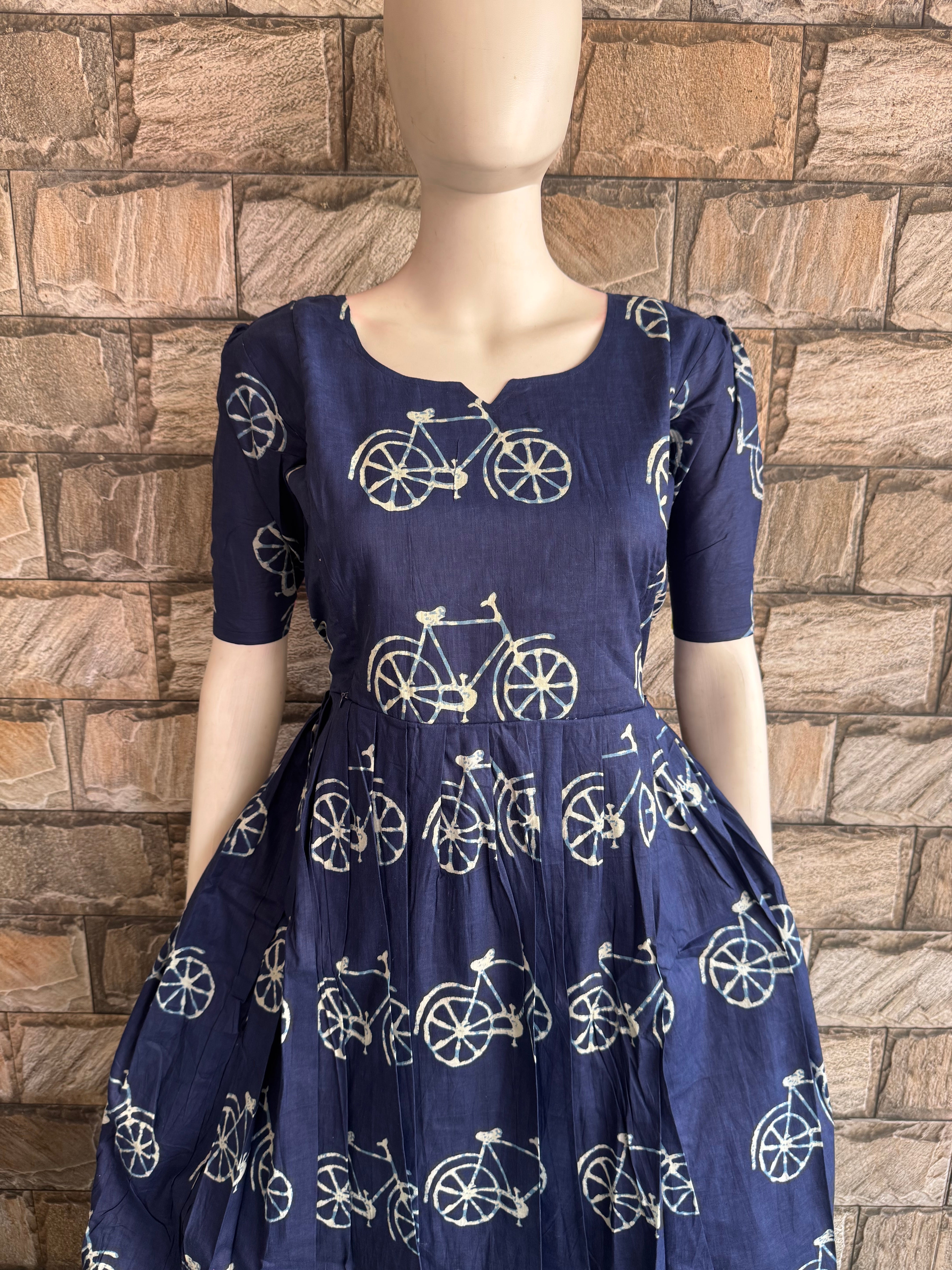 Indigo Soft Cotton Maternity Maxi