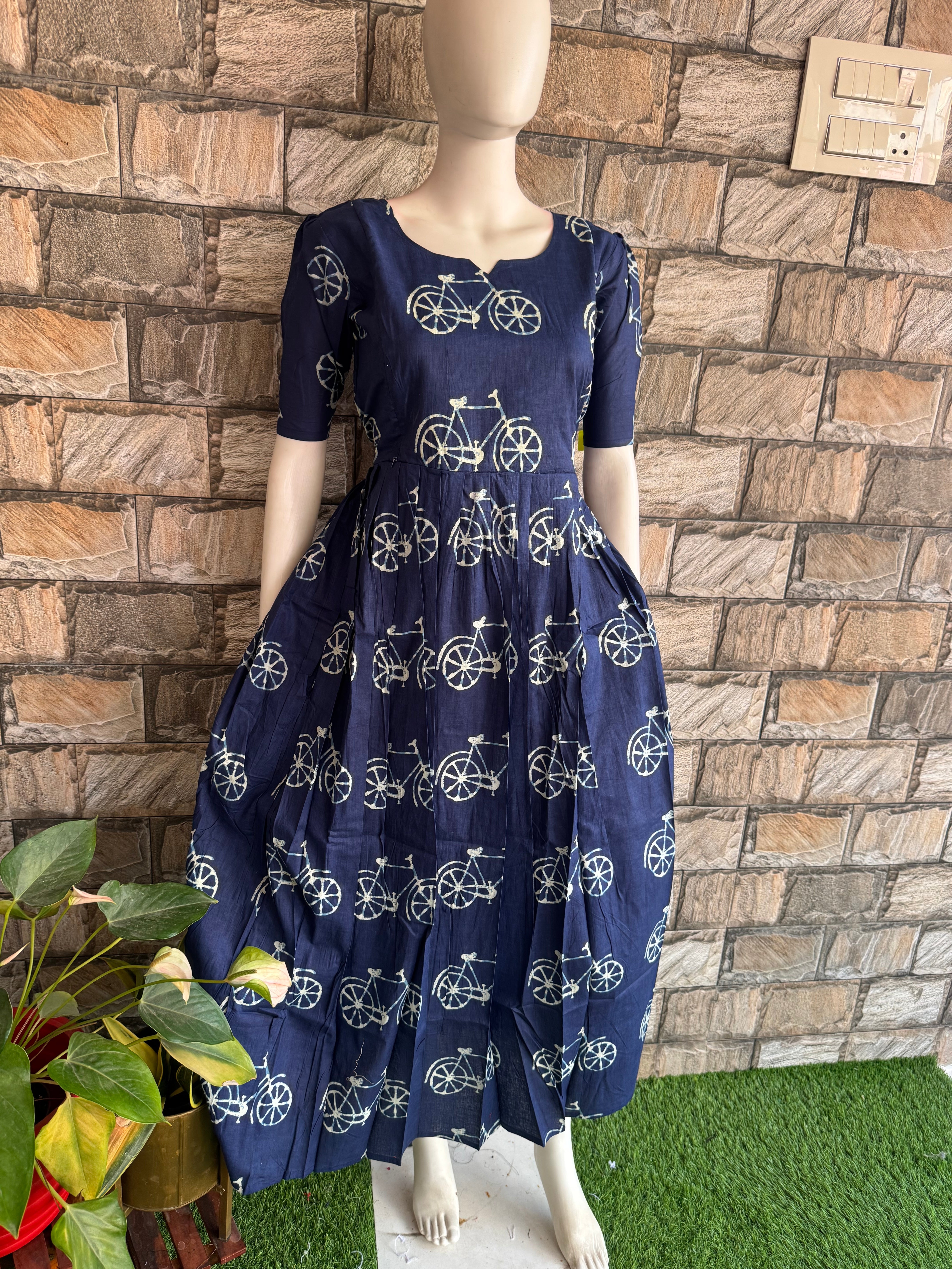 Indigo Soft Cotton Maternity Maxi