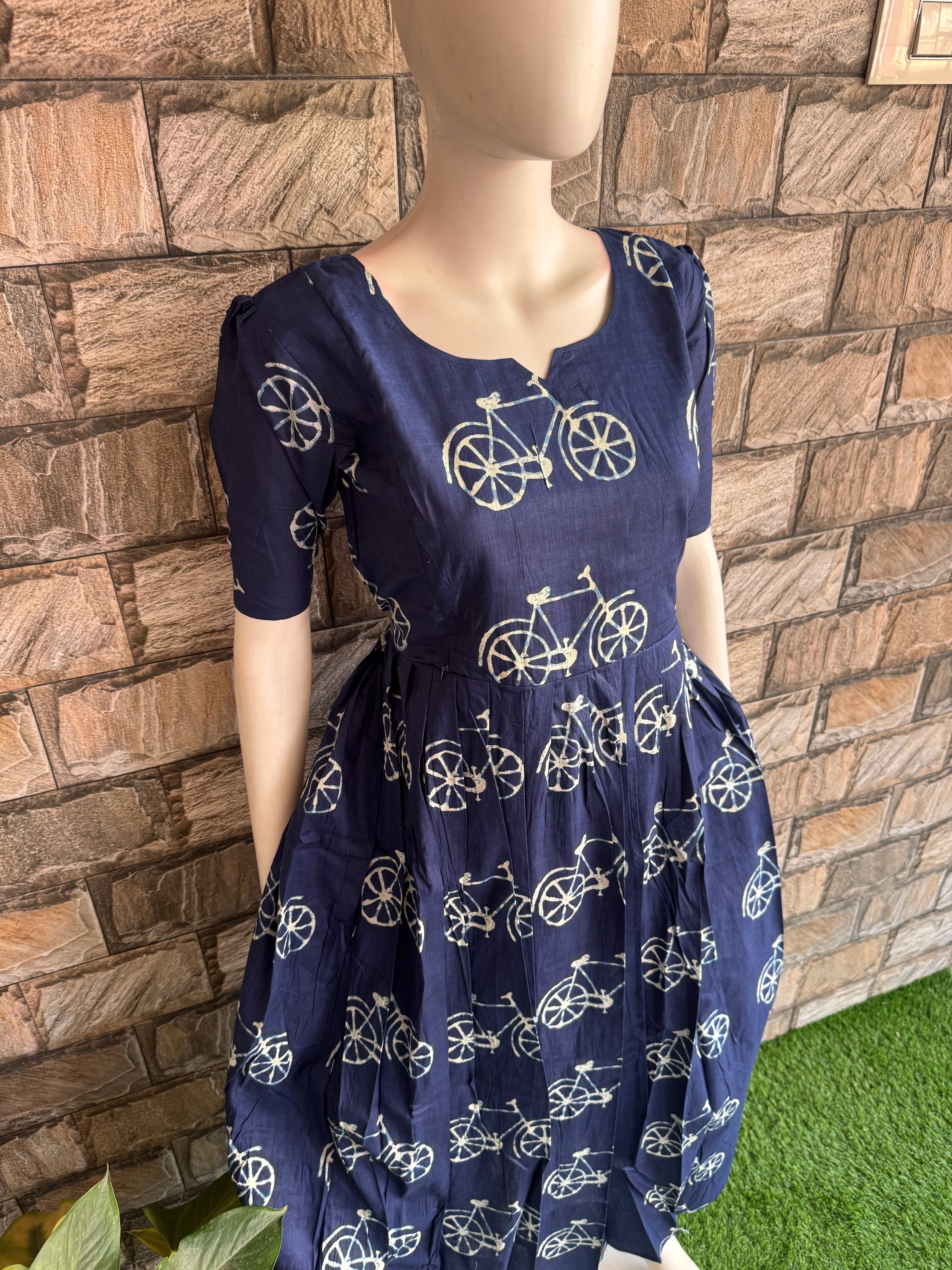 Indigo Soft Cotton Maternity Maxi