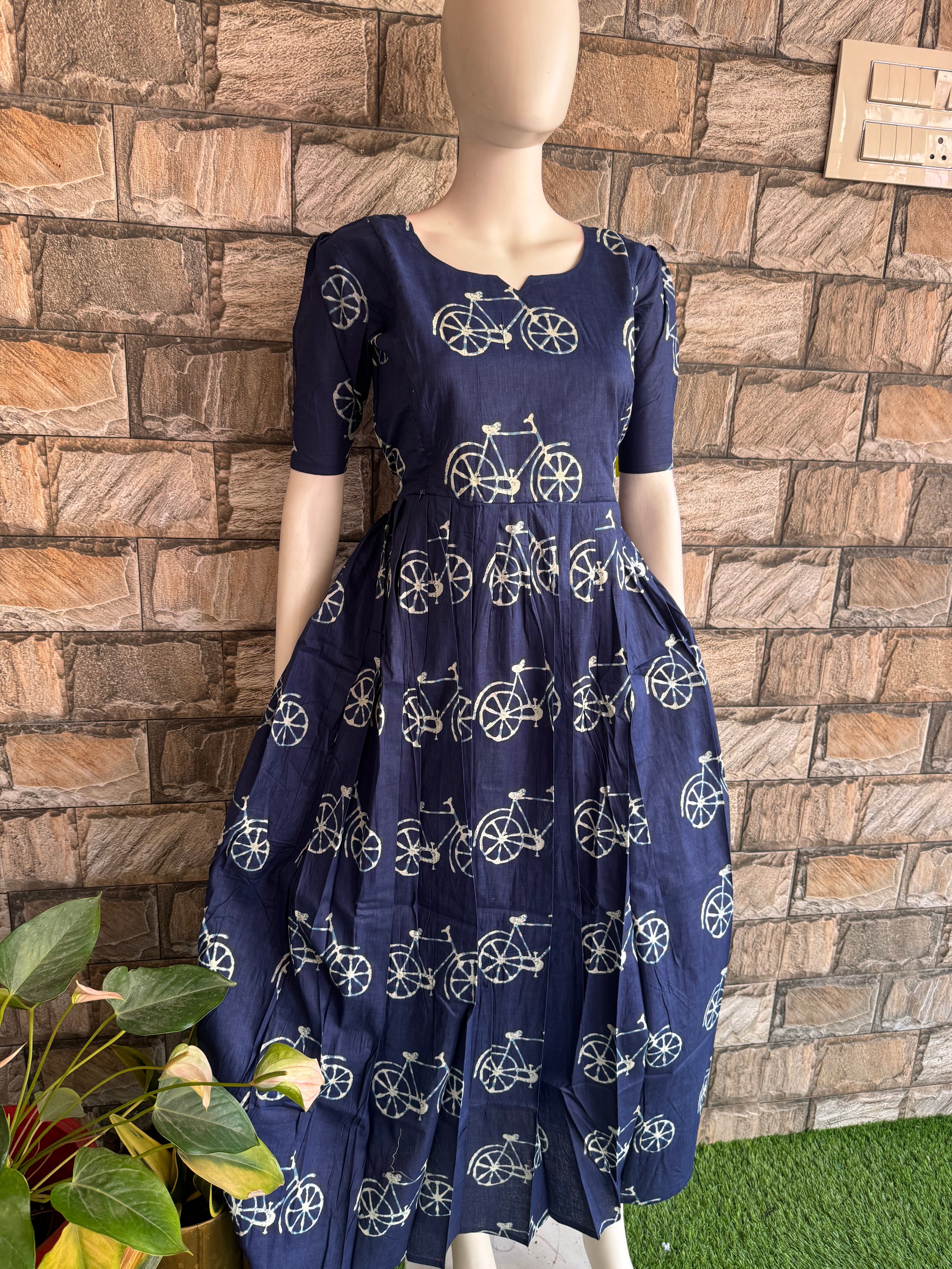 Indigo Soft Cotton Maternity Maxi