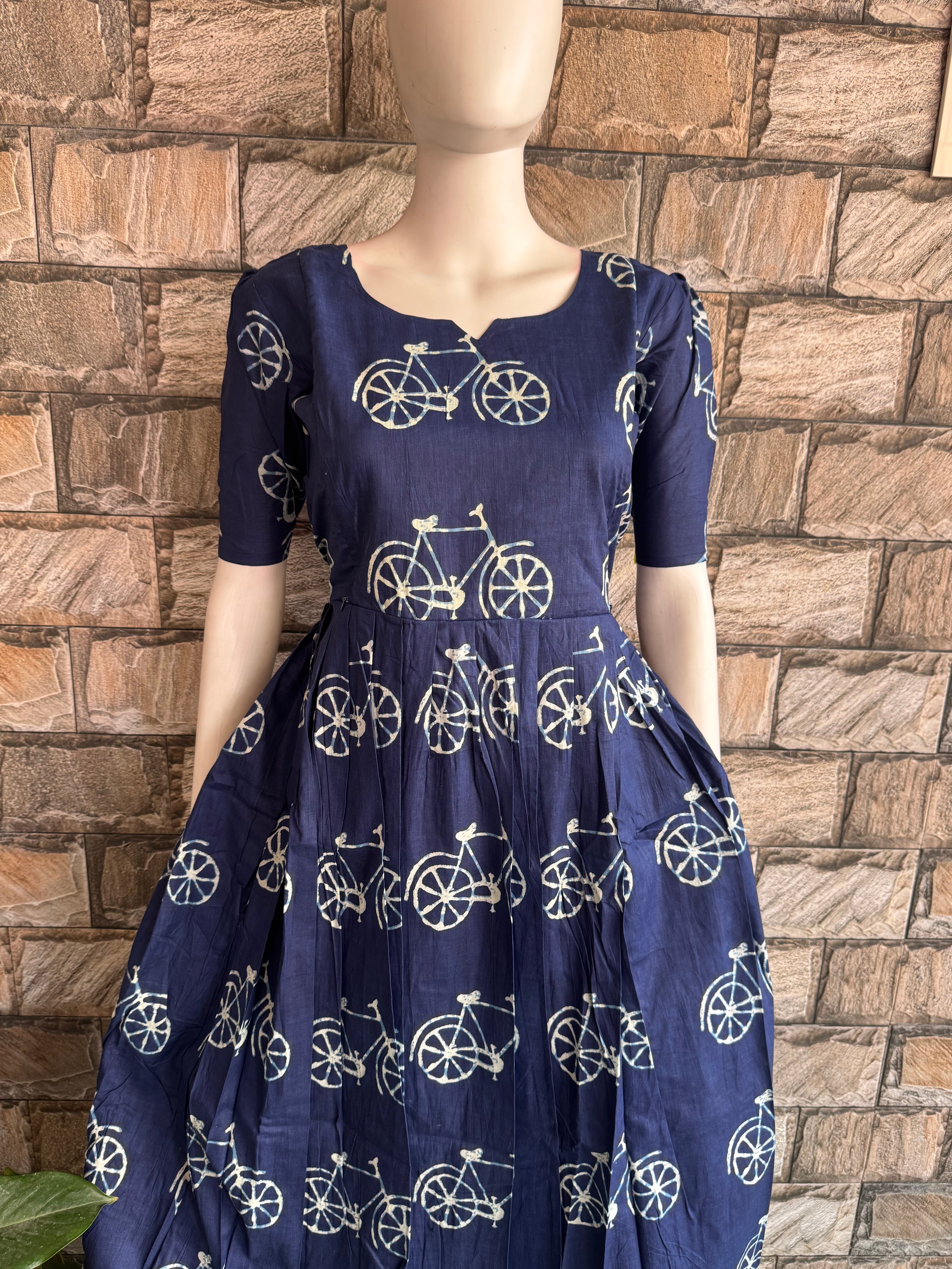 Indigo Soft Cotton Maternity Maxi