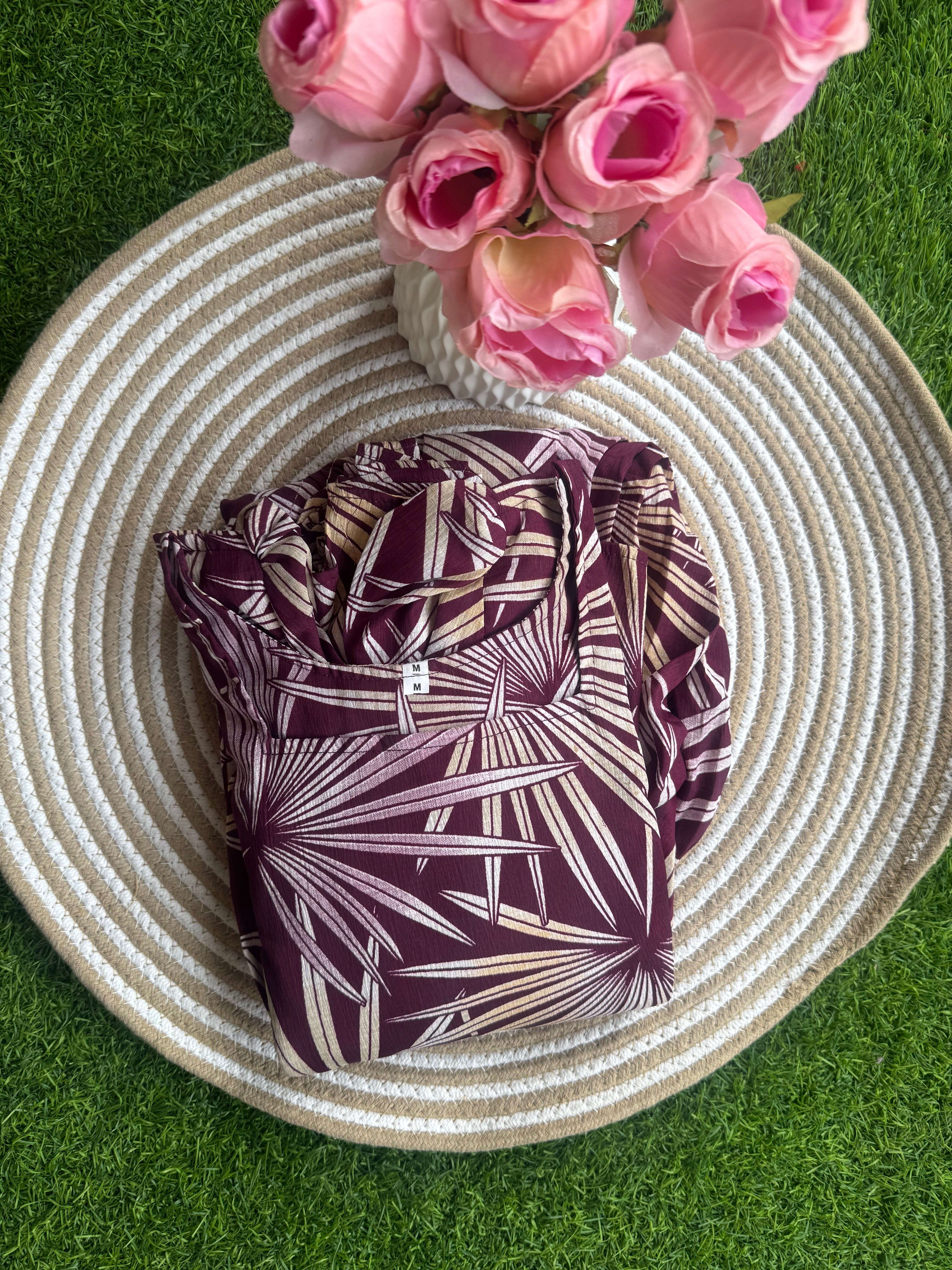 Tropical Delta crepe maternity maxi