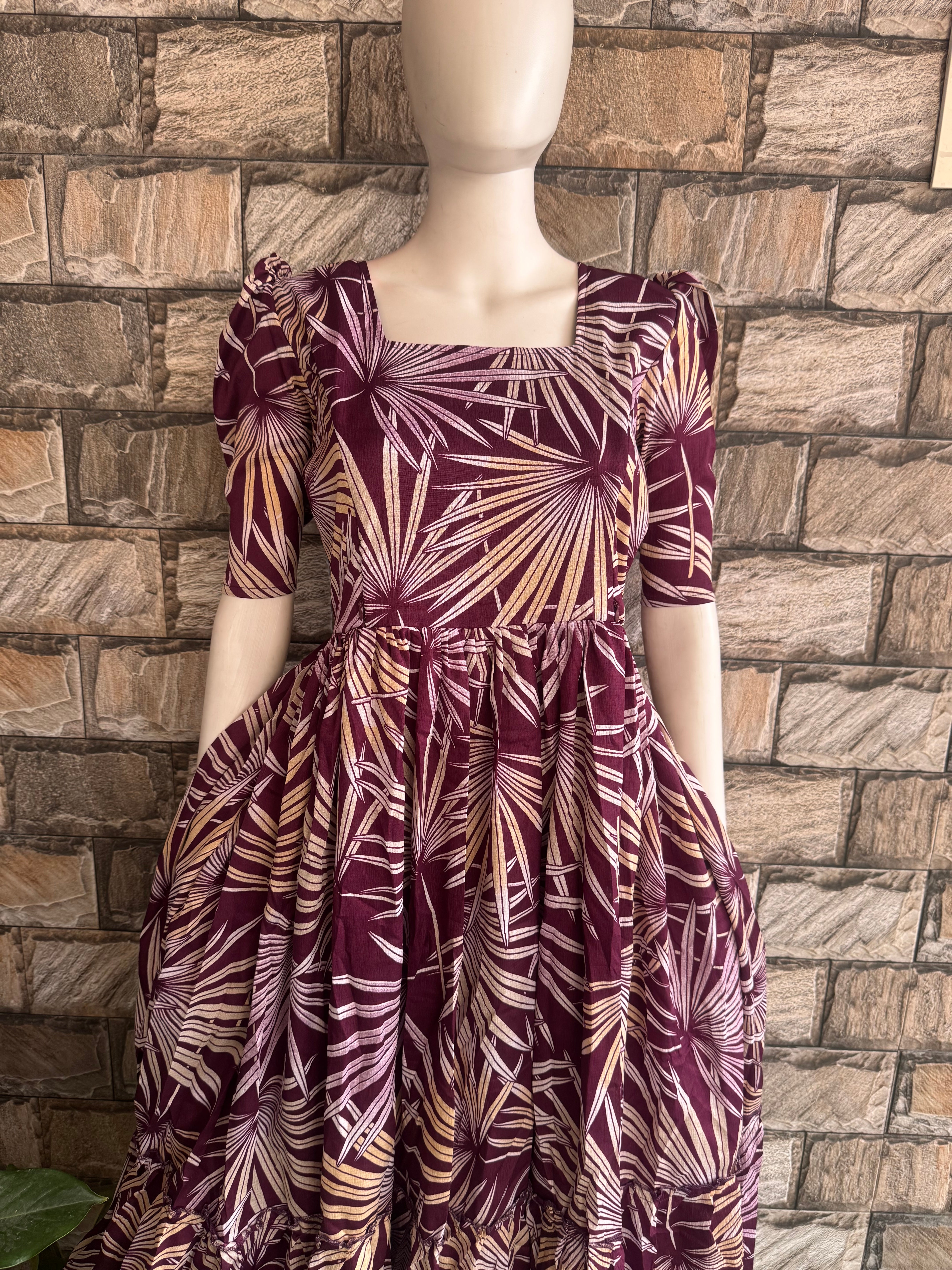 Tropical Delta crepe maternity maxi