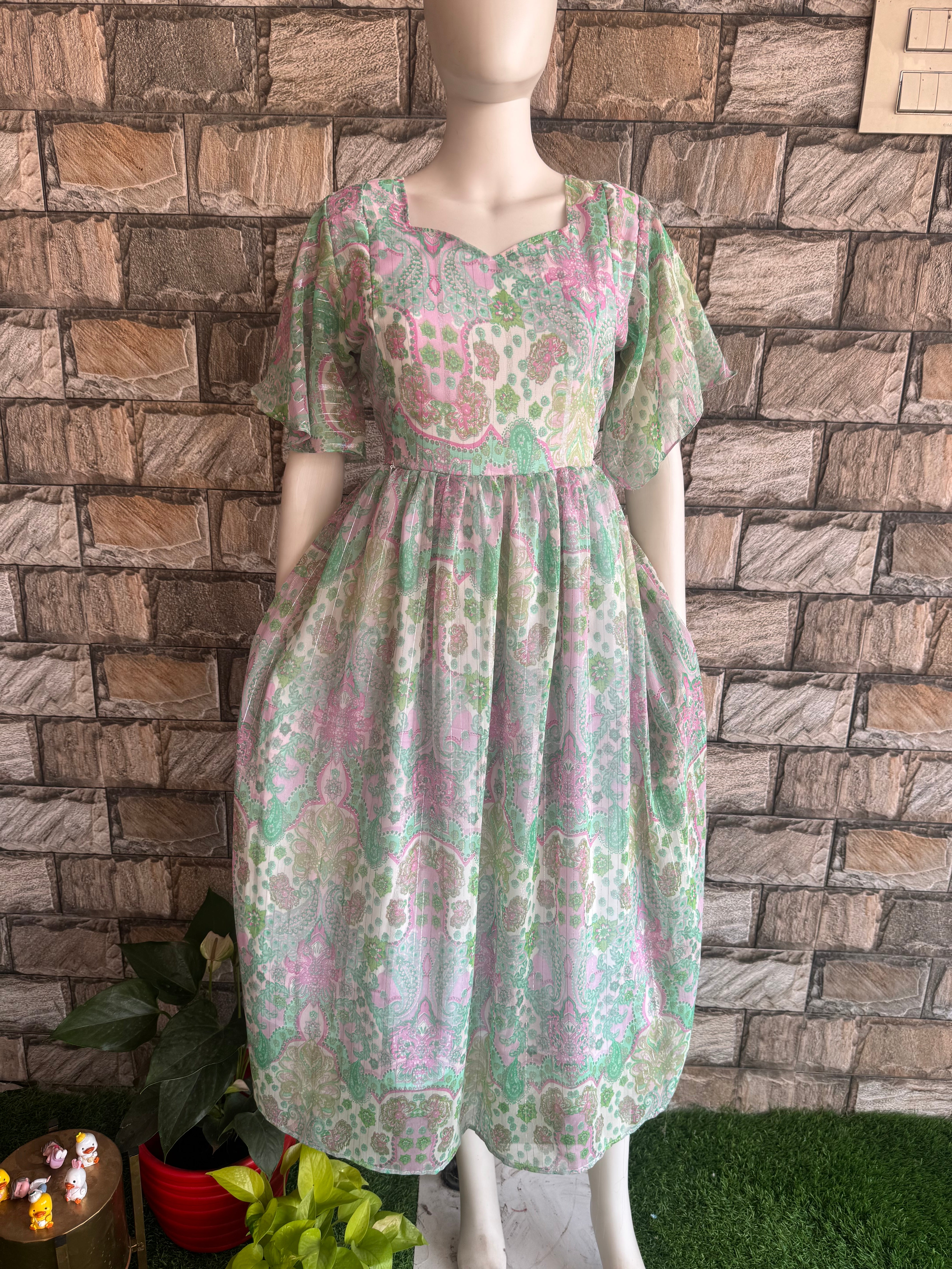 Mint Green Butterfly Maternity Maxi