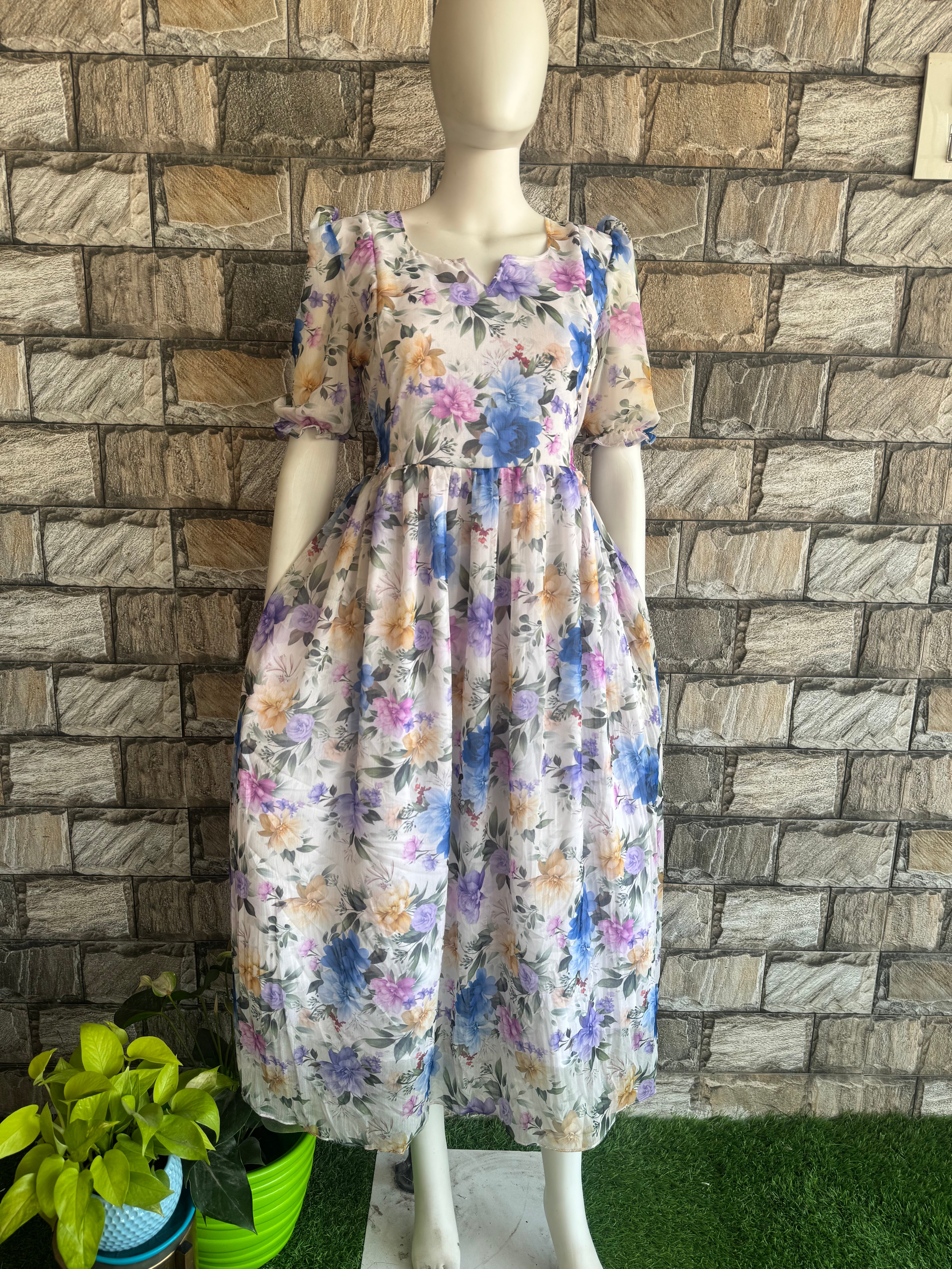 White Georgette flower