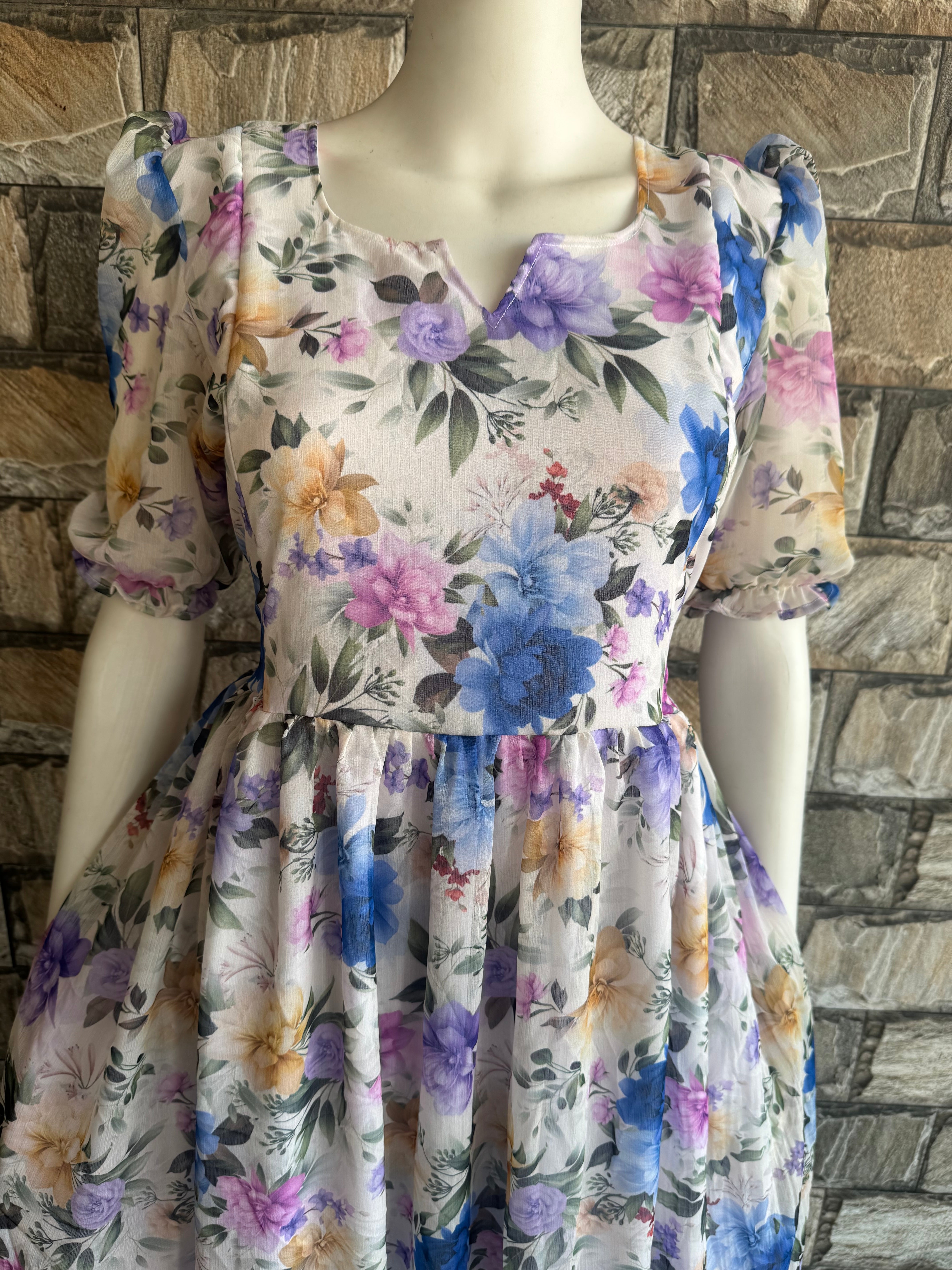 White Georgette flower