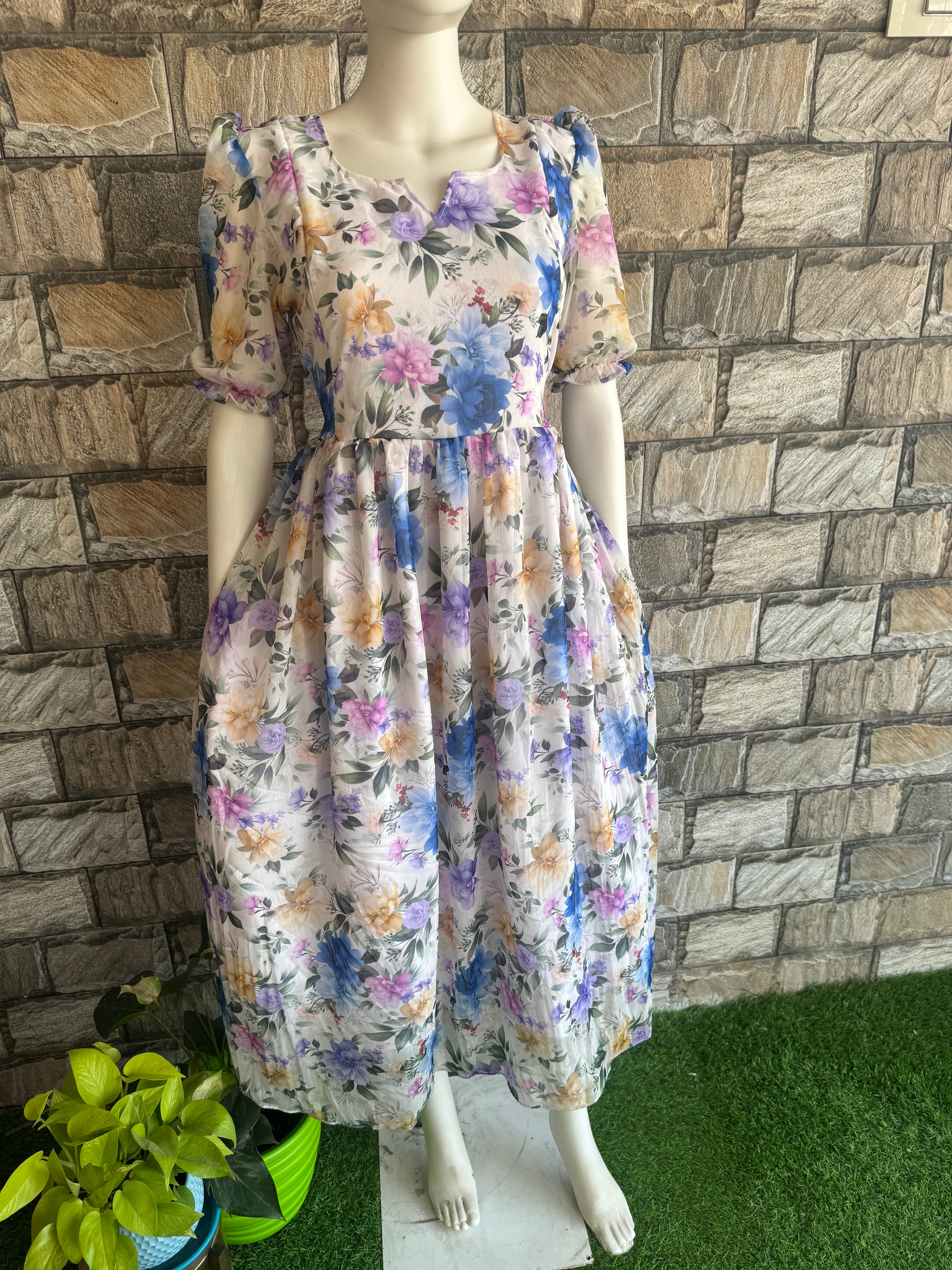 White Georgette flower