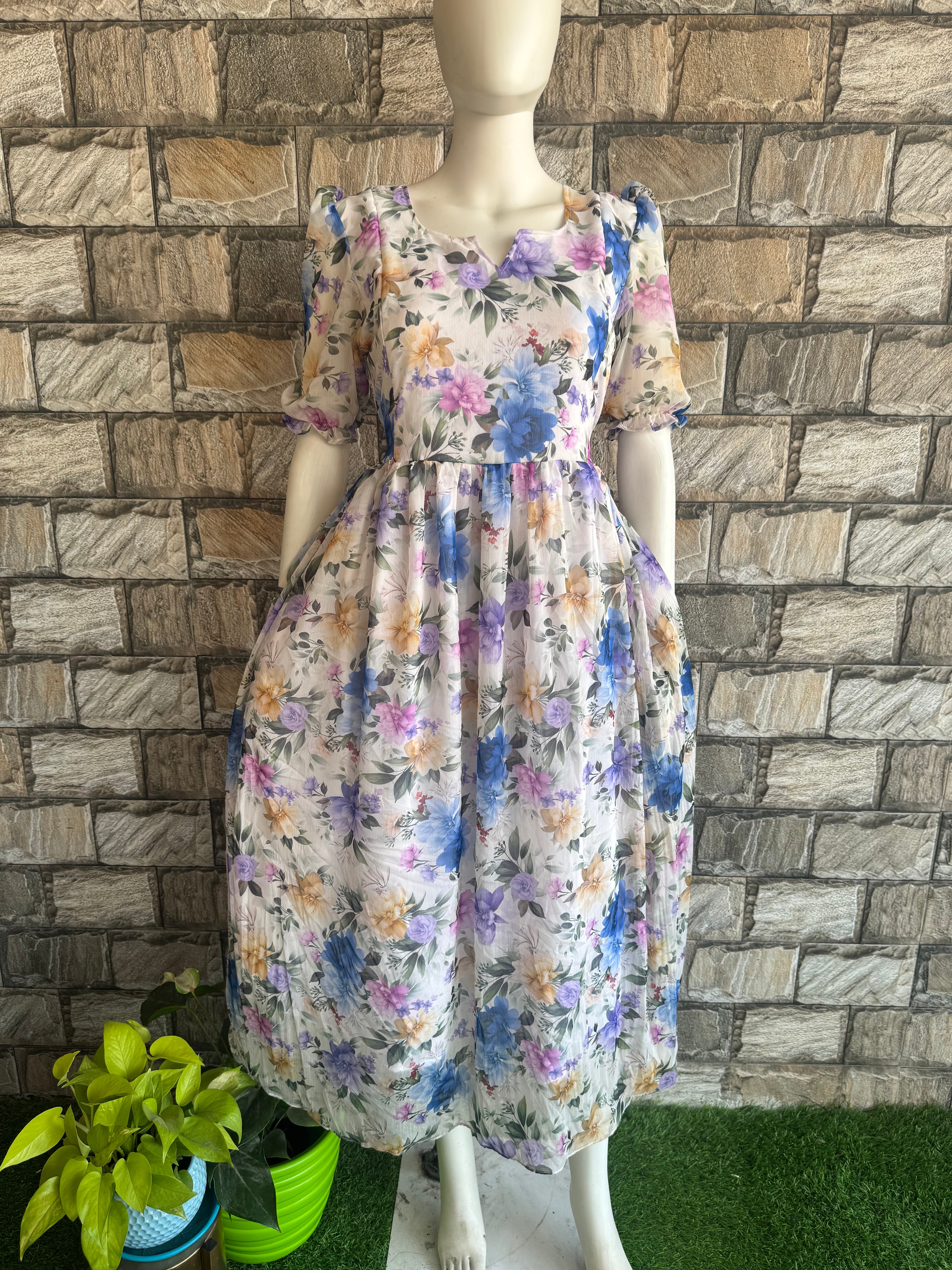 White Georgette flower