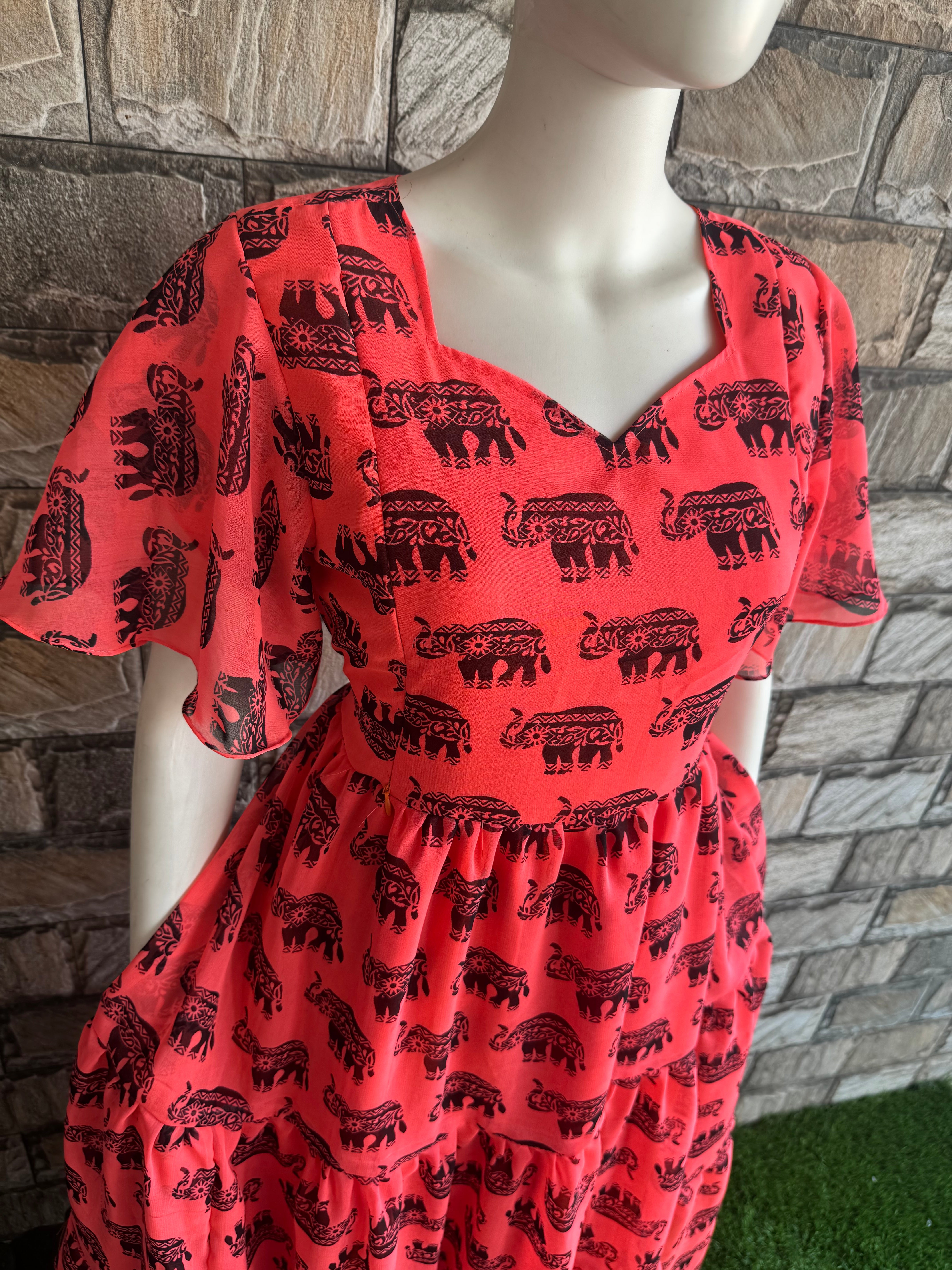 Orange elegant Georgette maxi