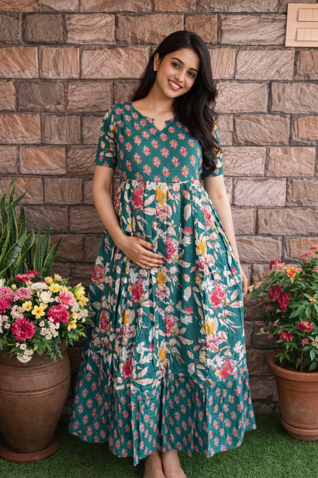 Amala pure Cotton Maternity Maxi