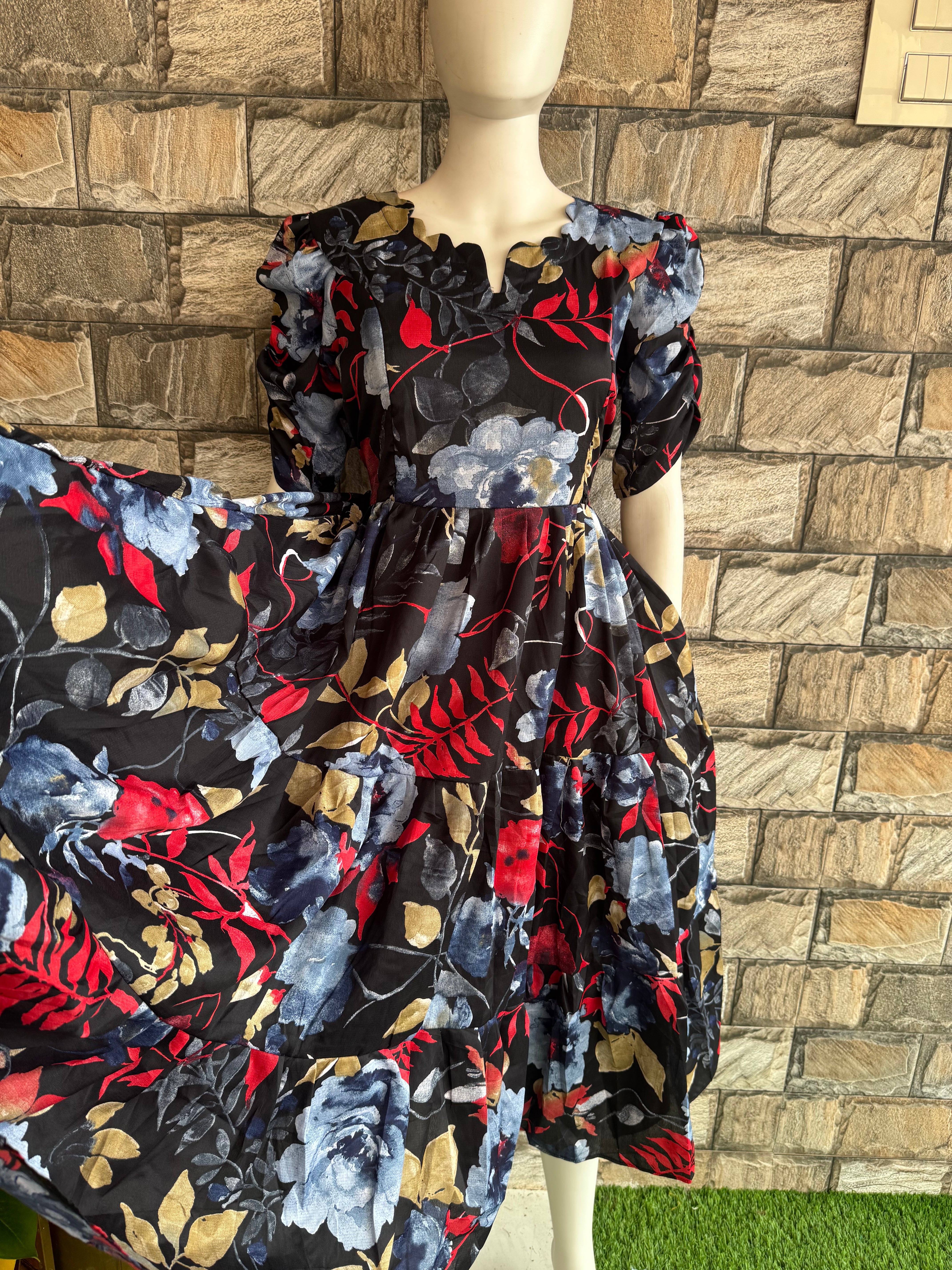 Black Delta crepe Maternity Maxi