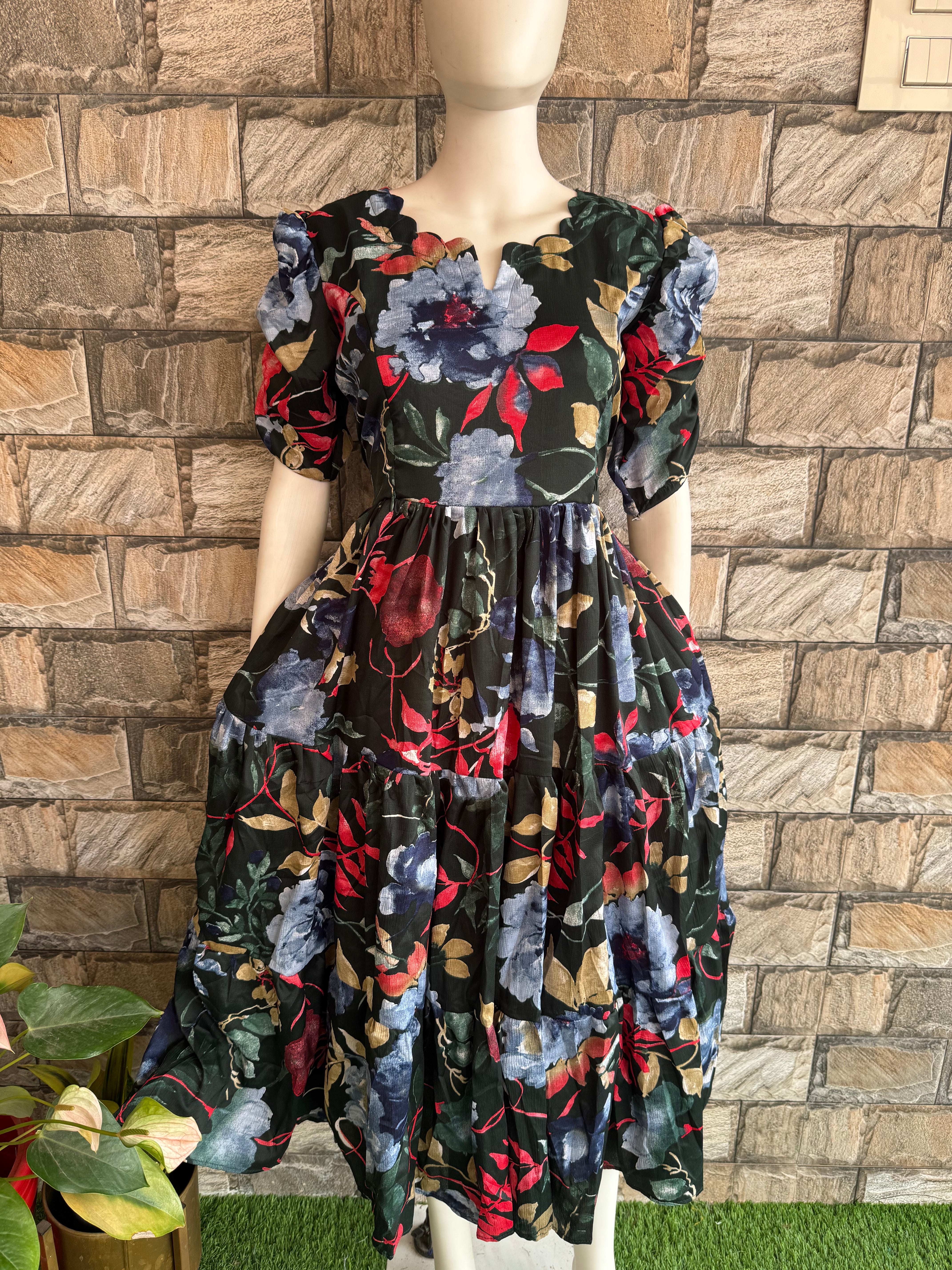 Dark Green Delta crepe maternity maxi