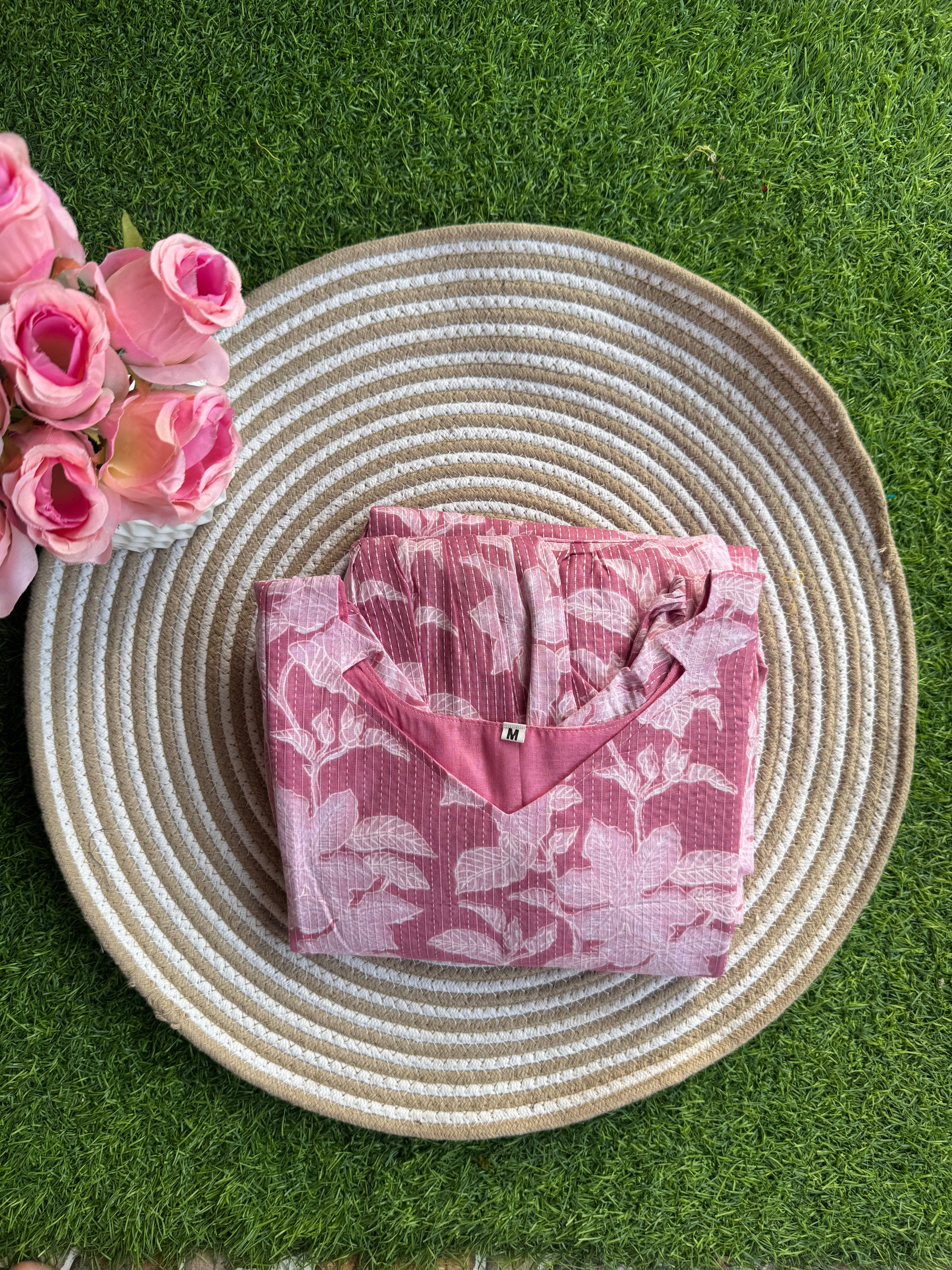 Onion peel pink Shade Maternity maxi