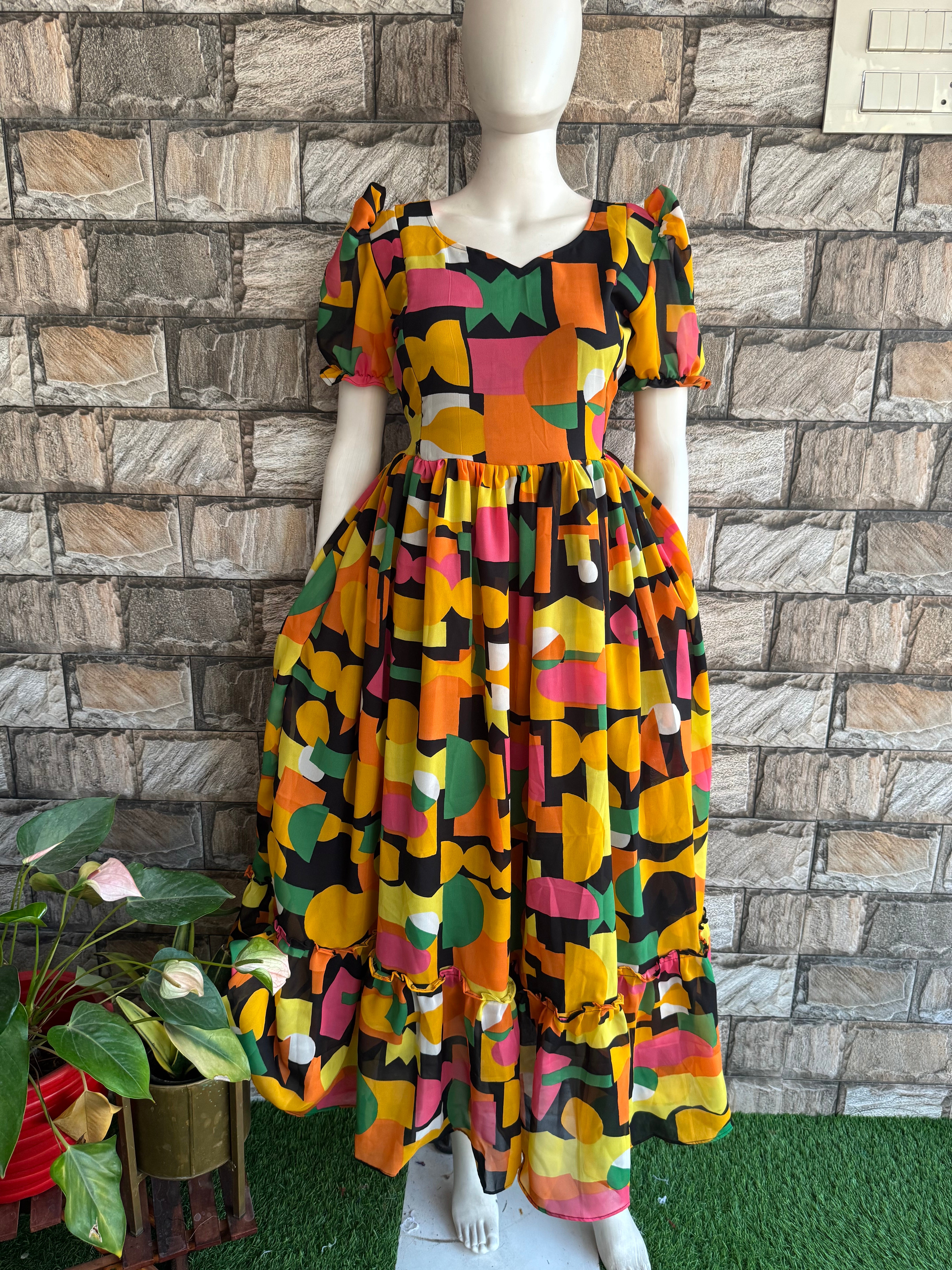 Funky Georgette maternity maxi