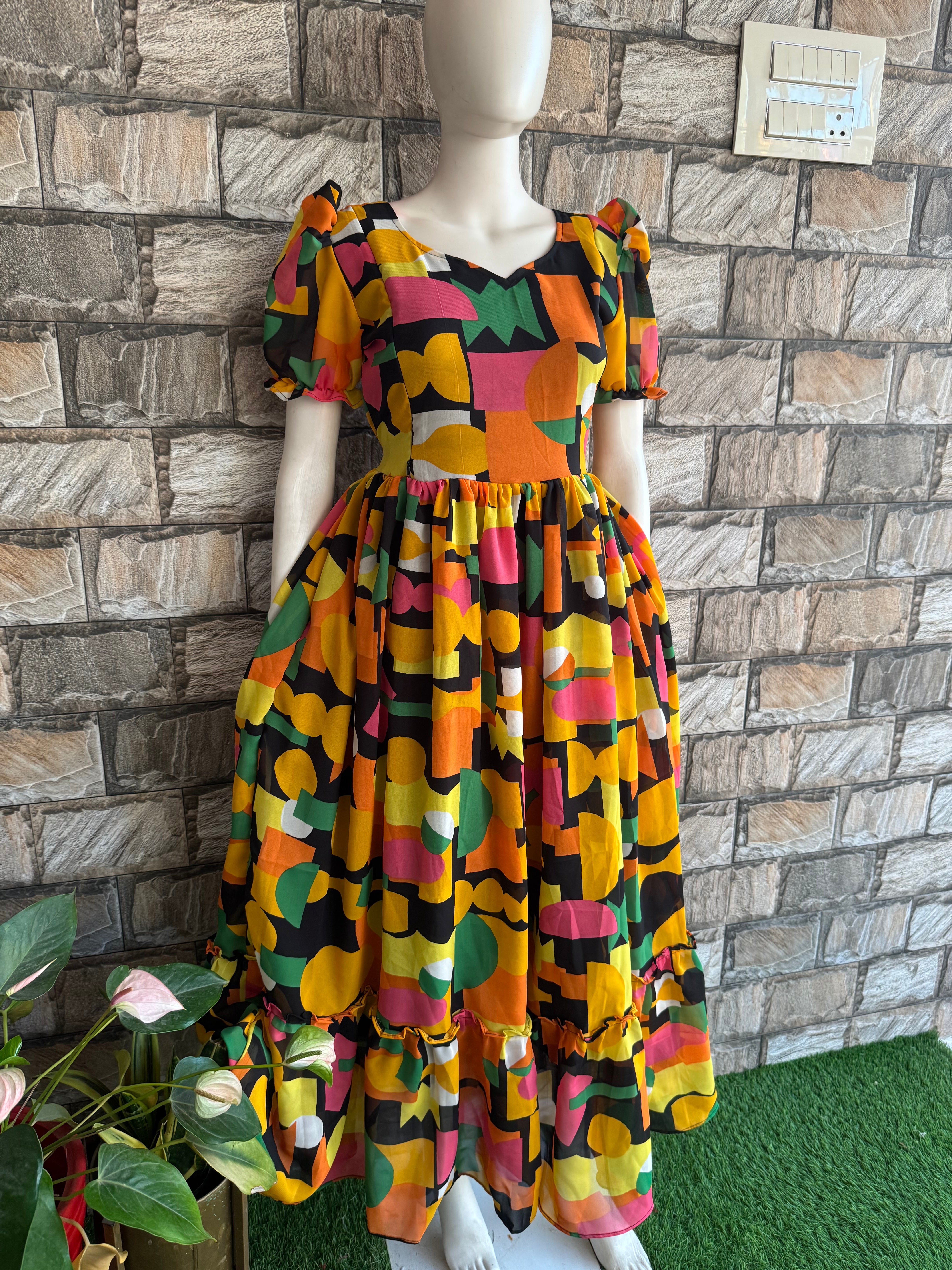 Funky Georgette maternity maxi