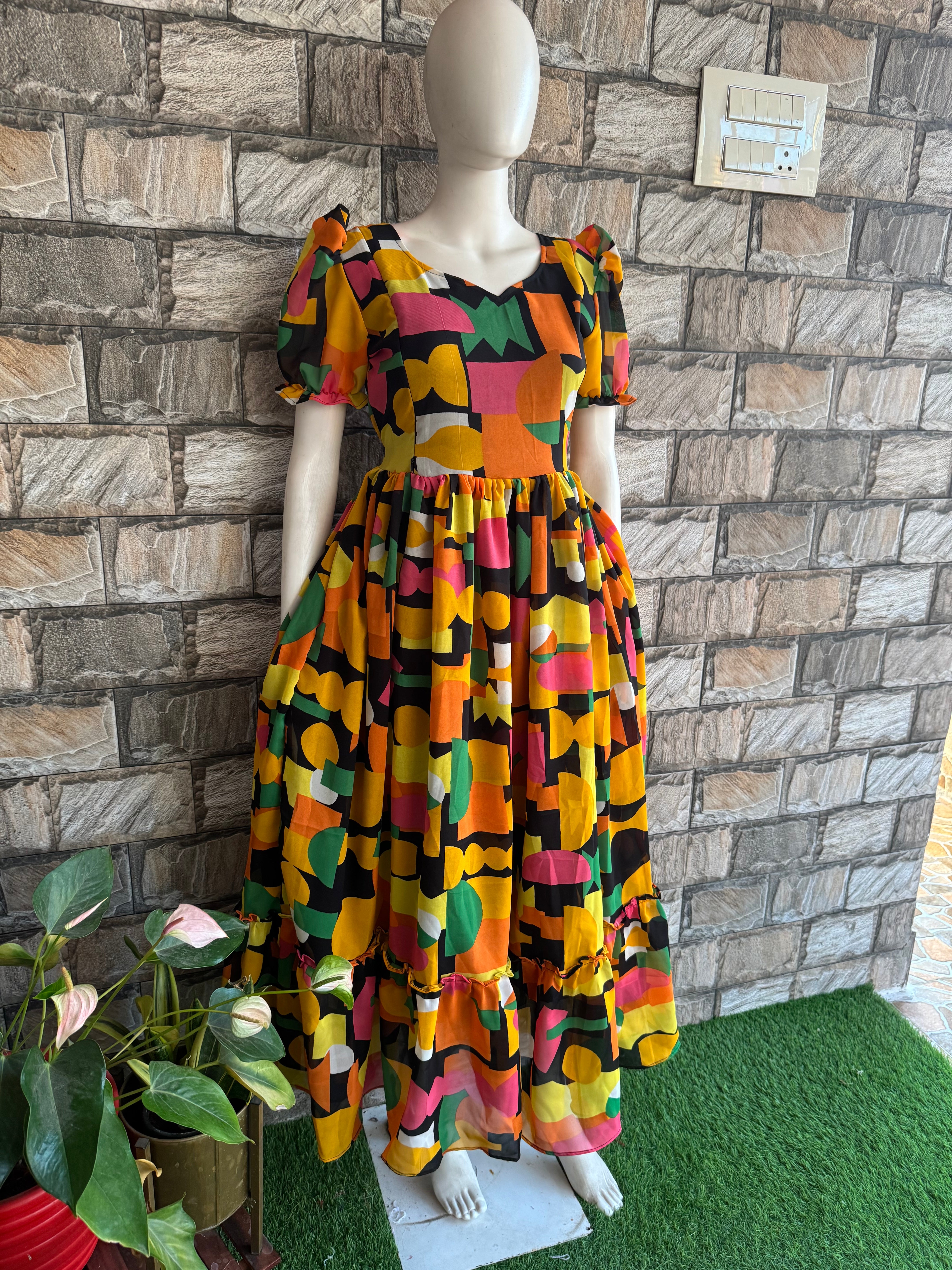 Funky Georgette maternity maxi