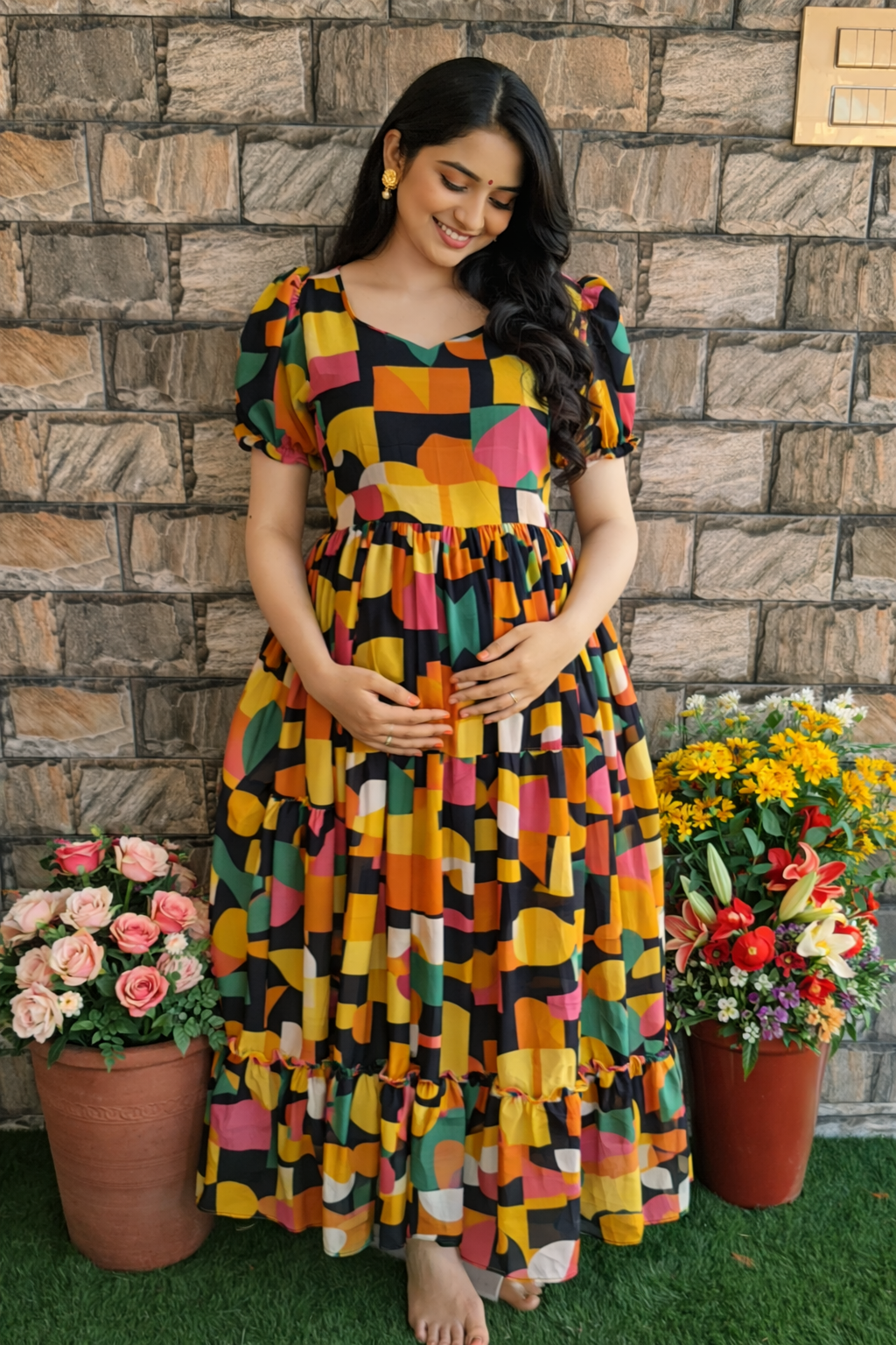 Funky Georgette maternity maxi