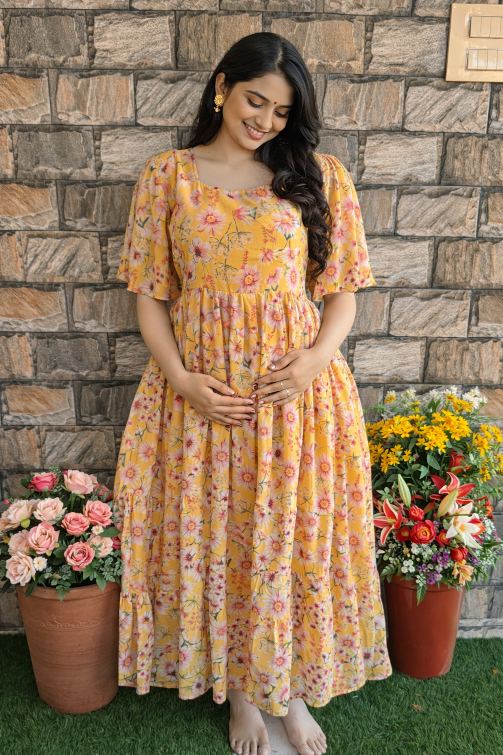 Sunshine Bloom Maternity maxi