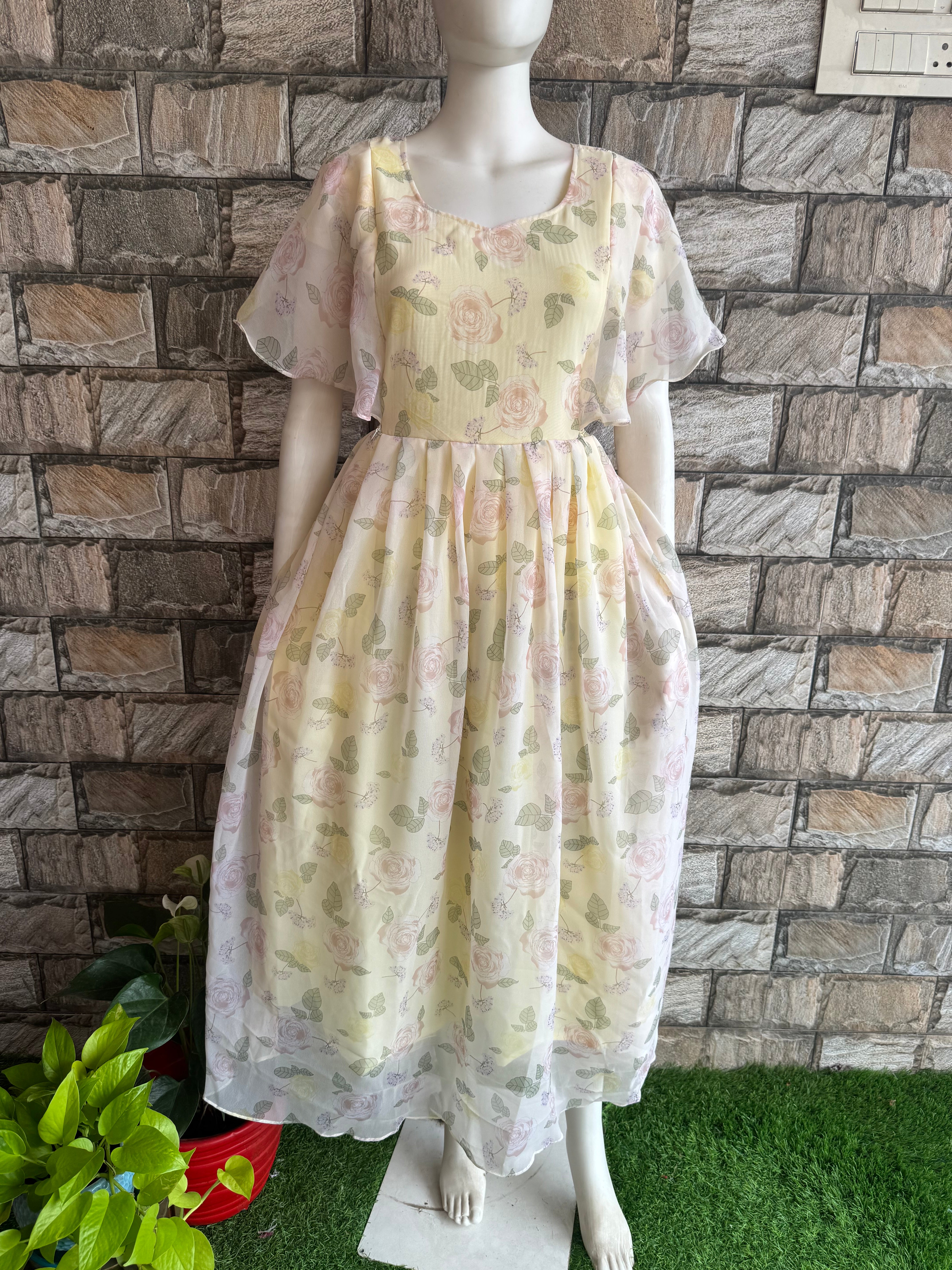 Light yellow Georgette