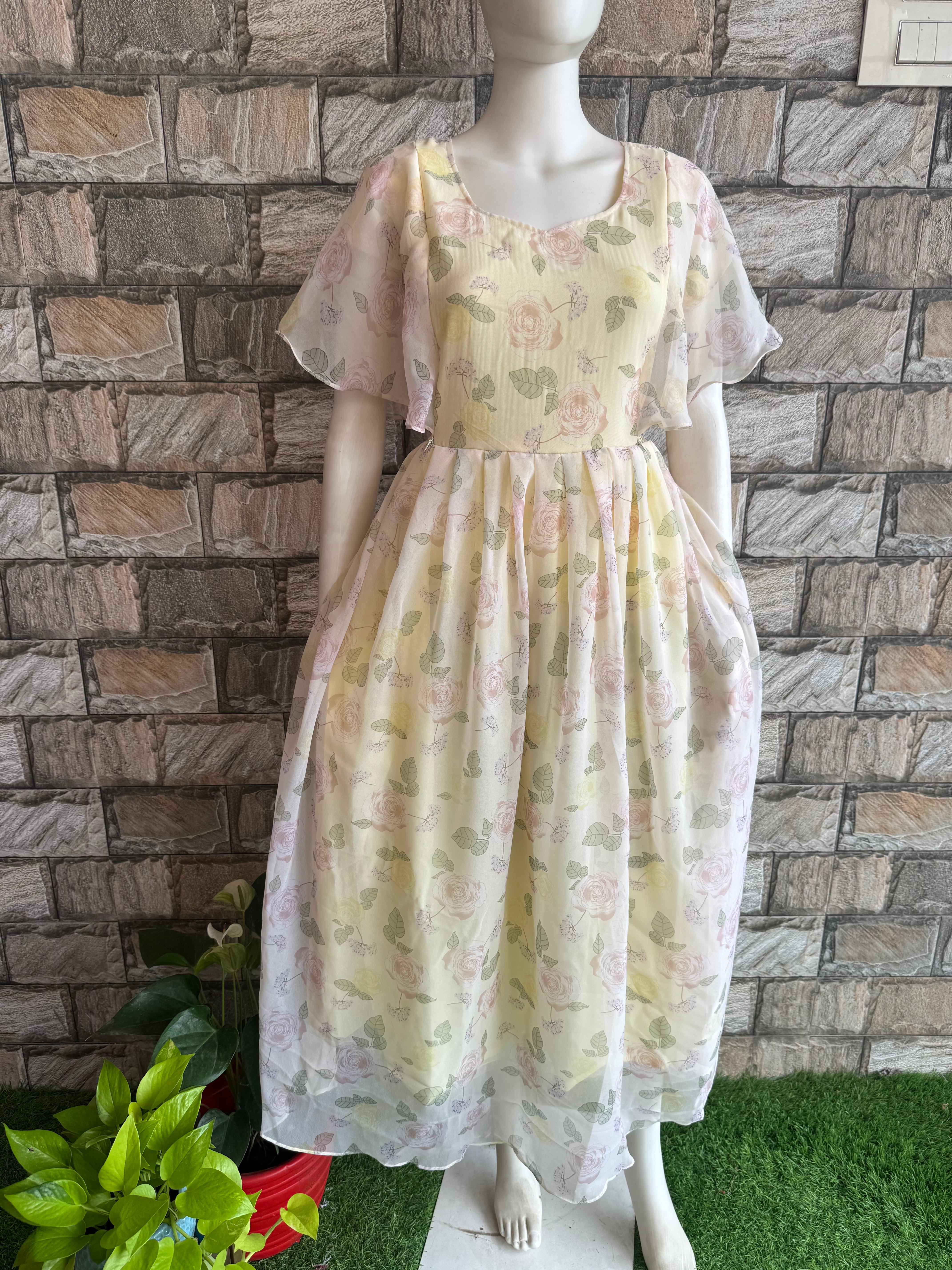 Light yellow Georgette