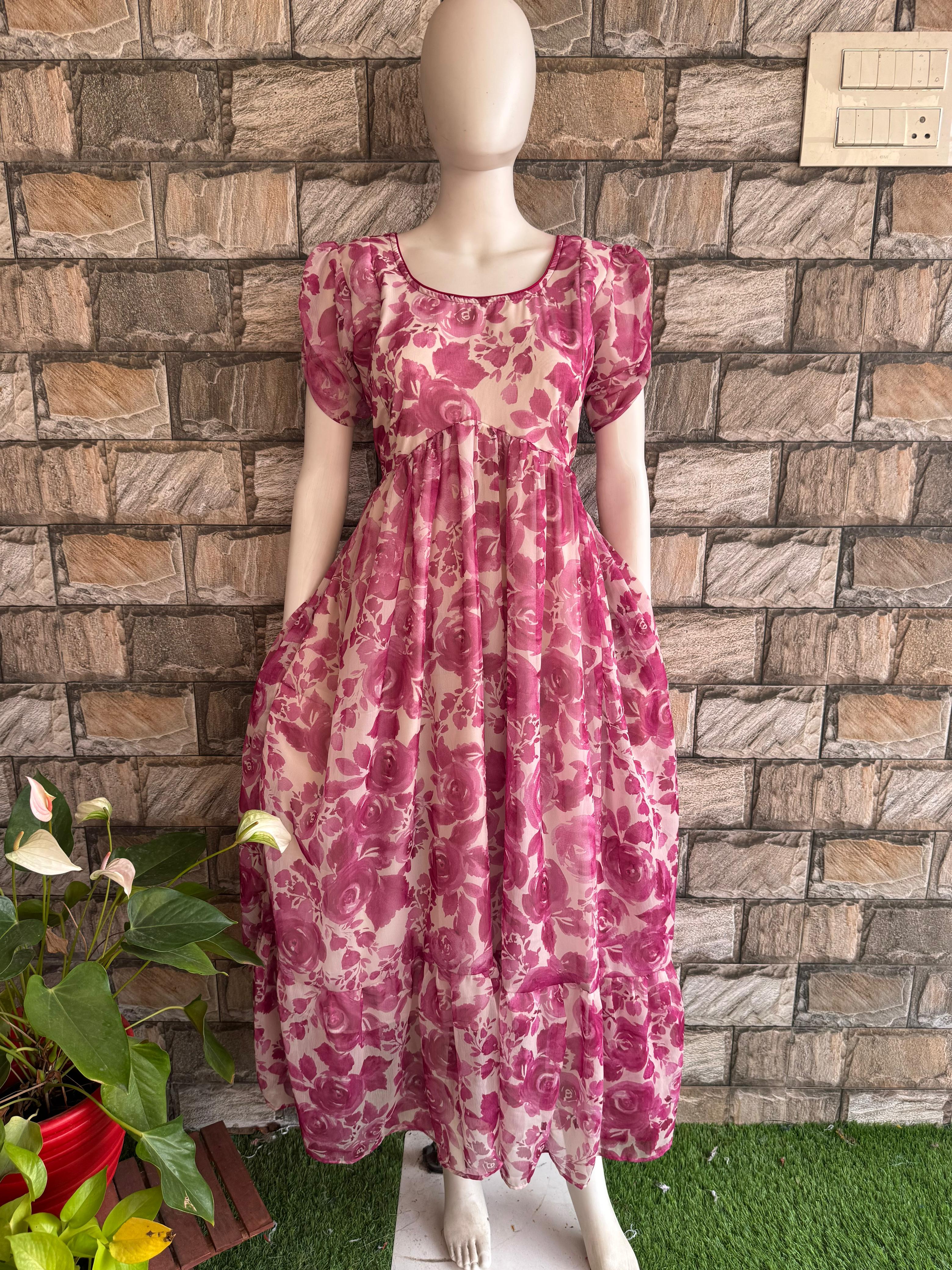 Purple Floral Alia Cut Maxi CF144