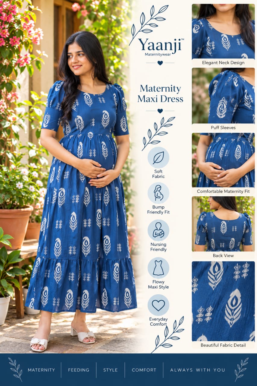Soft cotton Maternity maxi  - Neelima