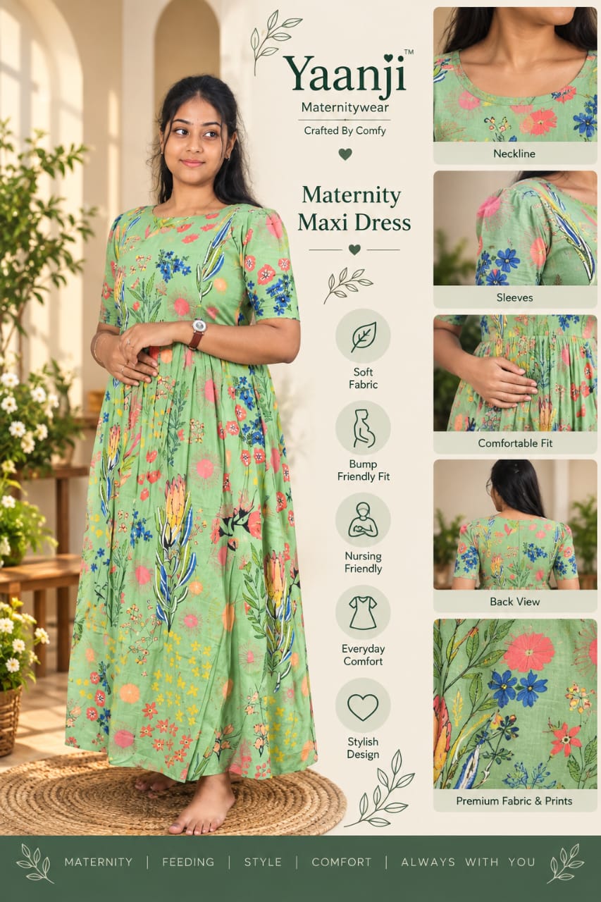 Soft cotton Maternity maxi - Pista