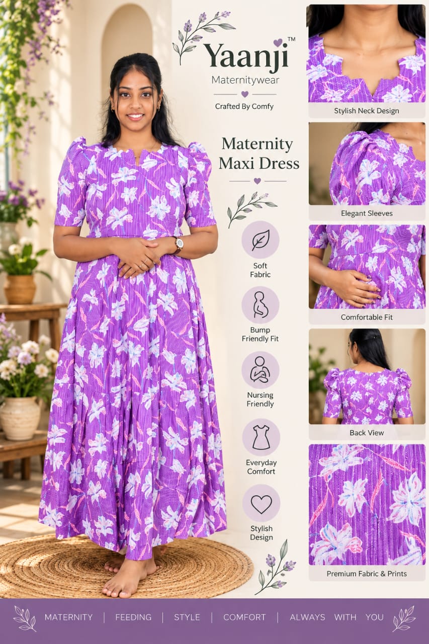 Neela Soft Kanta cotton Maternity maxi
