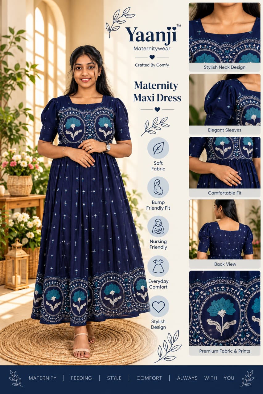 Pure soft cotton Maternity maxi  - Neelima