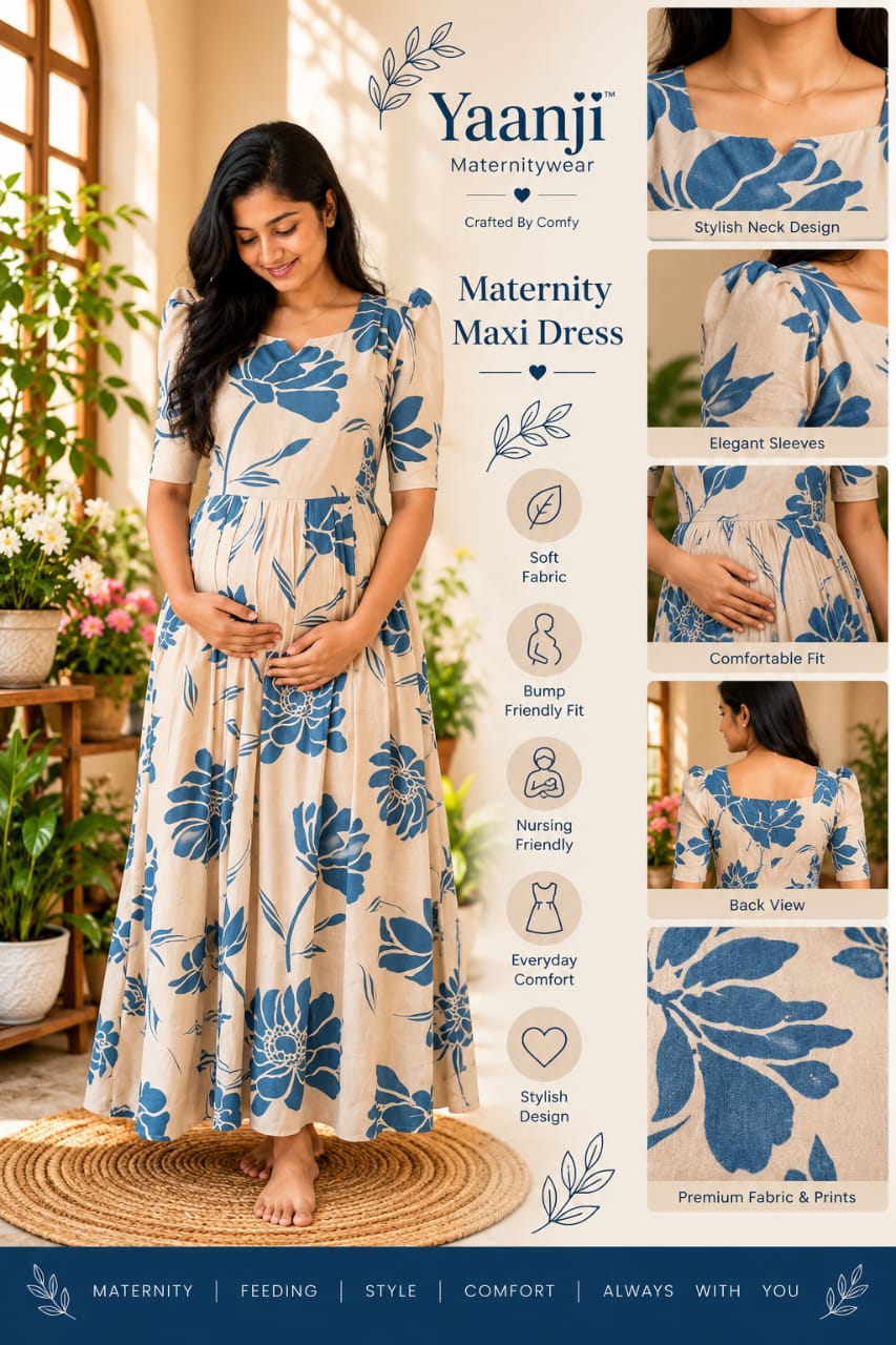 Flex cotton Maternity maxi Tulasi