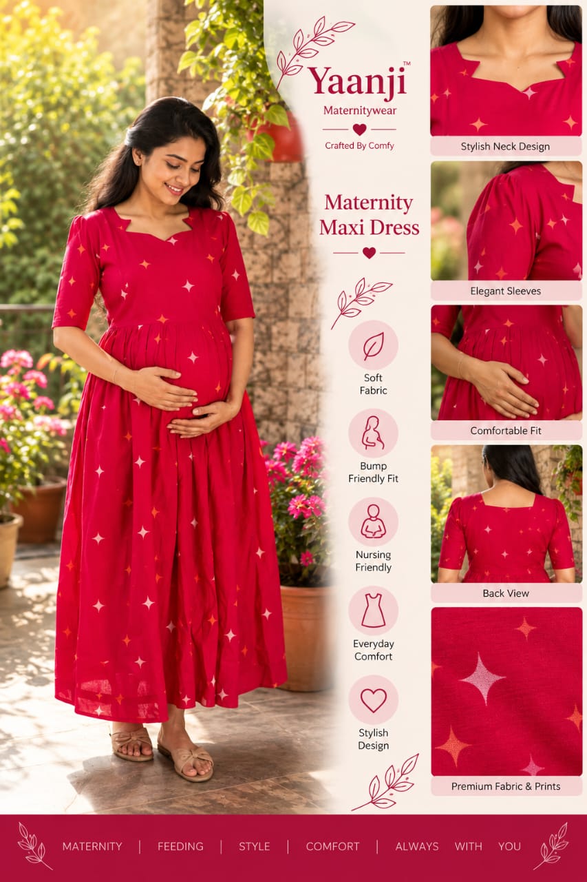 Soft cotton Maternity maxi - Candy Pink