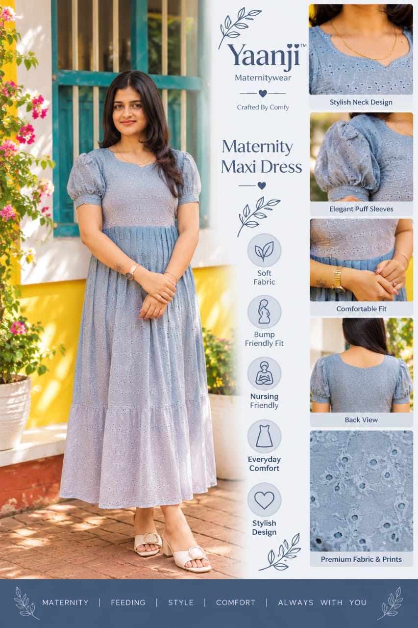 Feather Grey Premium Hacoba Maternity Feeding Maxi only