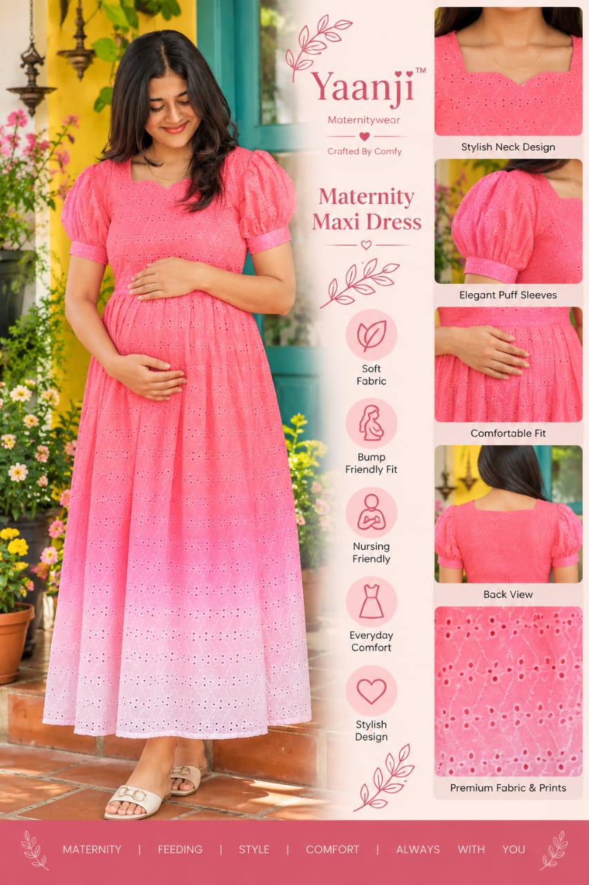 Reddish pink Premium Hacoba Maternity Feeding Maxi only
