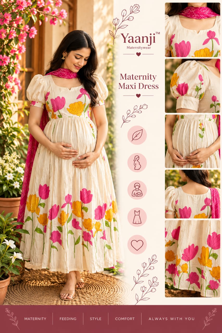 Daman Pink Maternity maxi