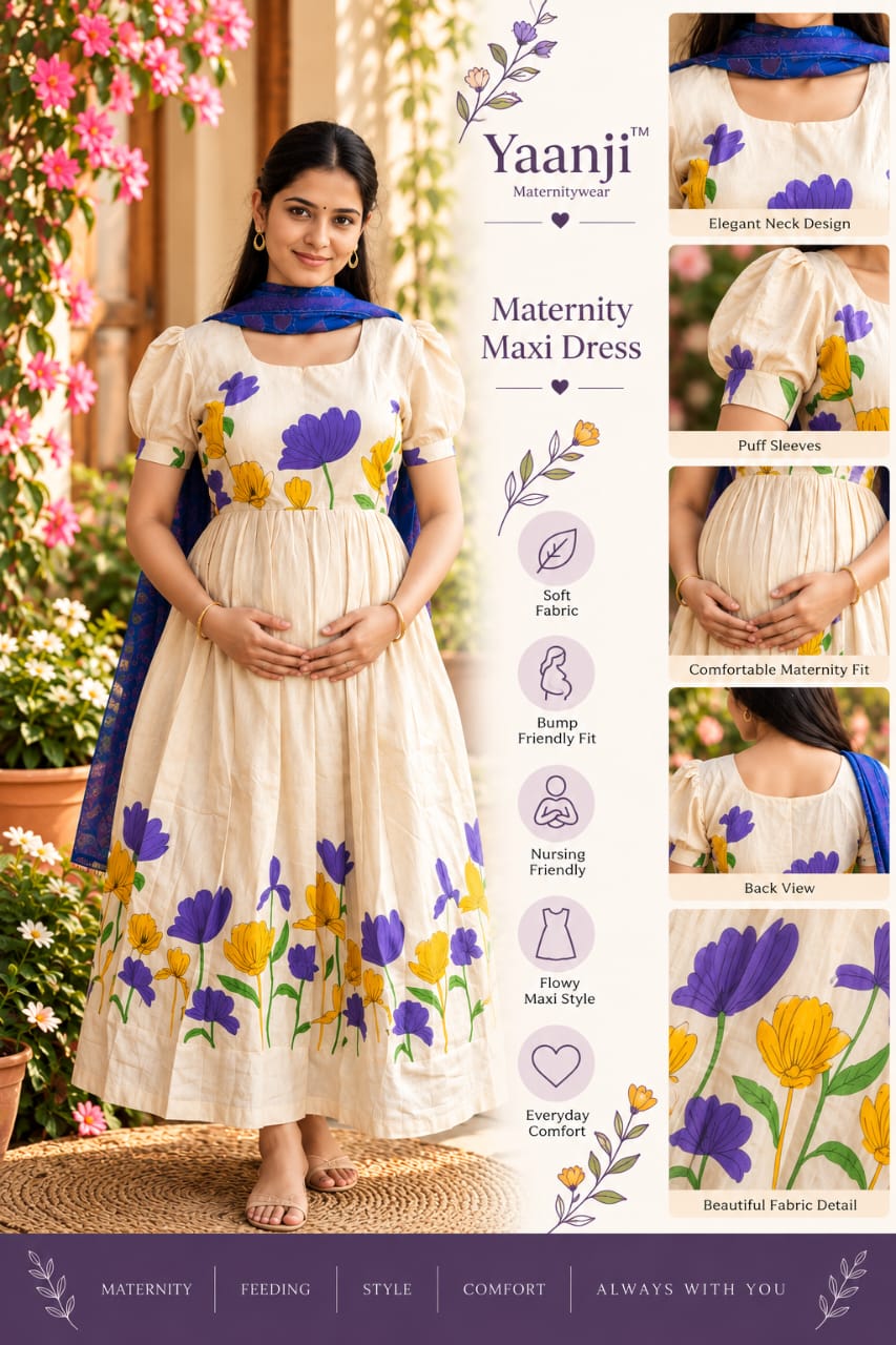 Daman Handloom cotton Maternity maxi