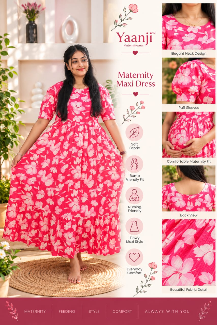 Kanta cotton Maternity Feeding Maxi Pinkee