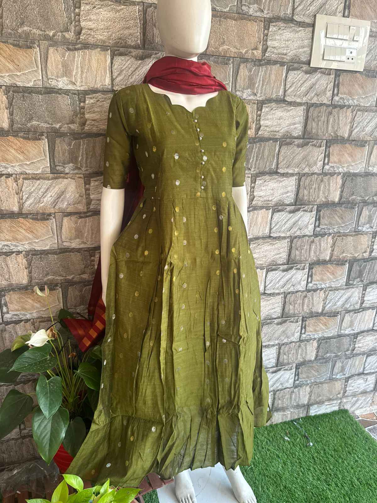 green raw silk