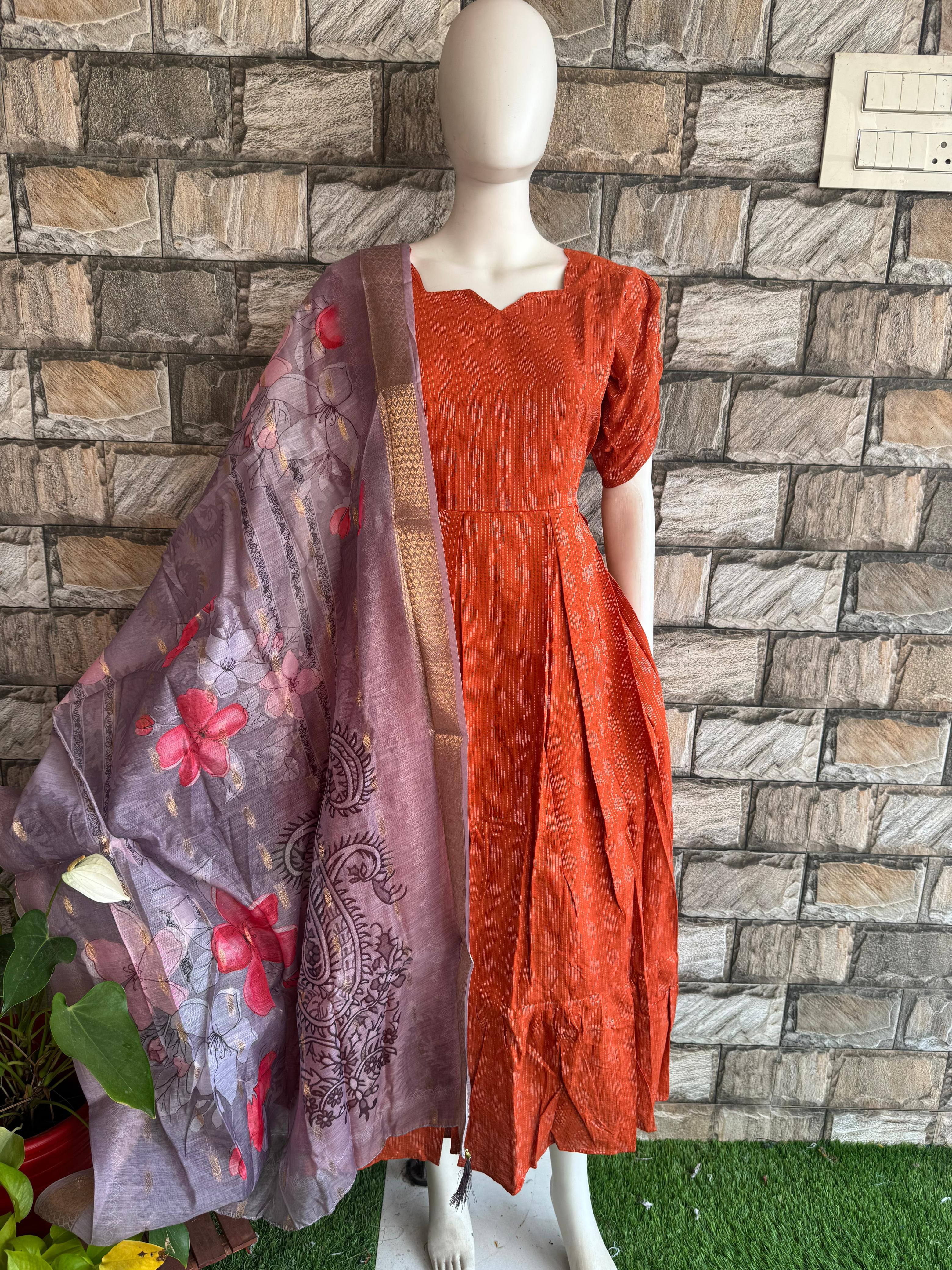 Grey Poly cotton Zari Dupatta CF143